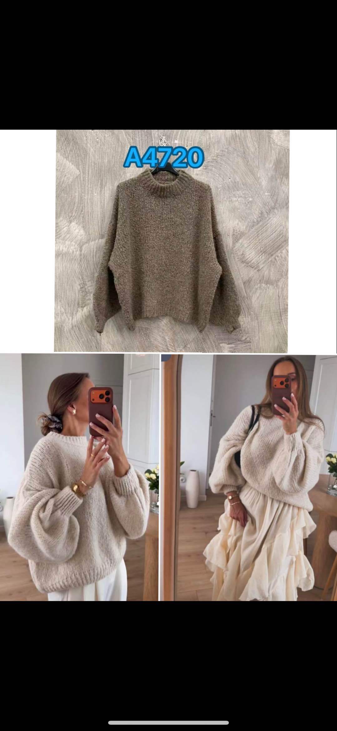 Oversize‑Pullover mit Ballonärmeln