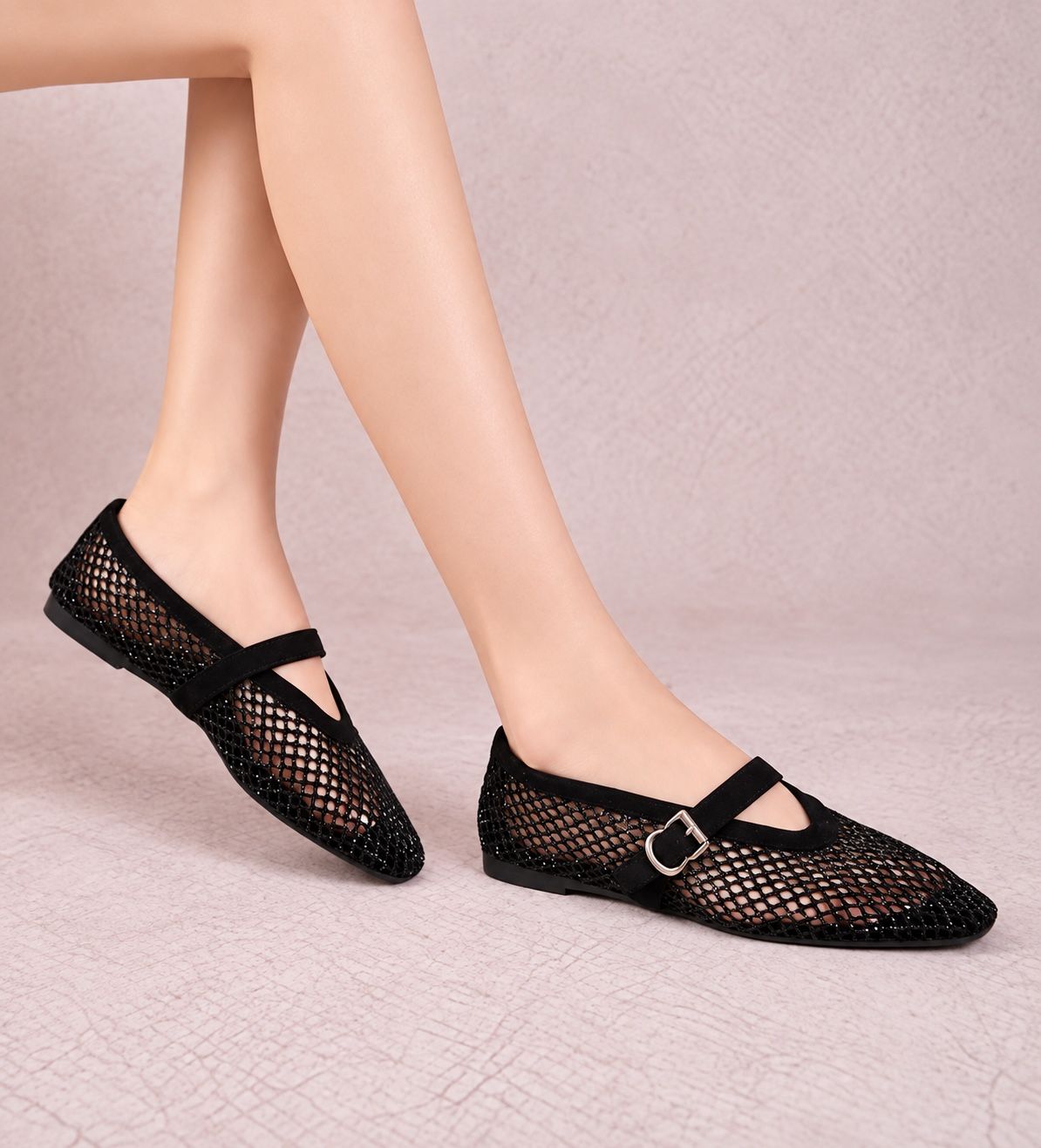 Mary-Jane-Ballerinas mit Riemchen