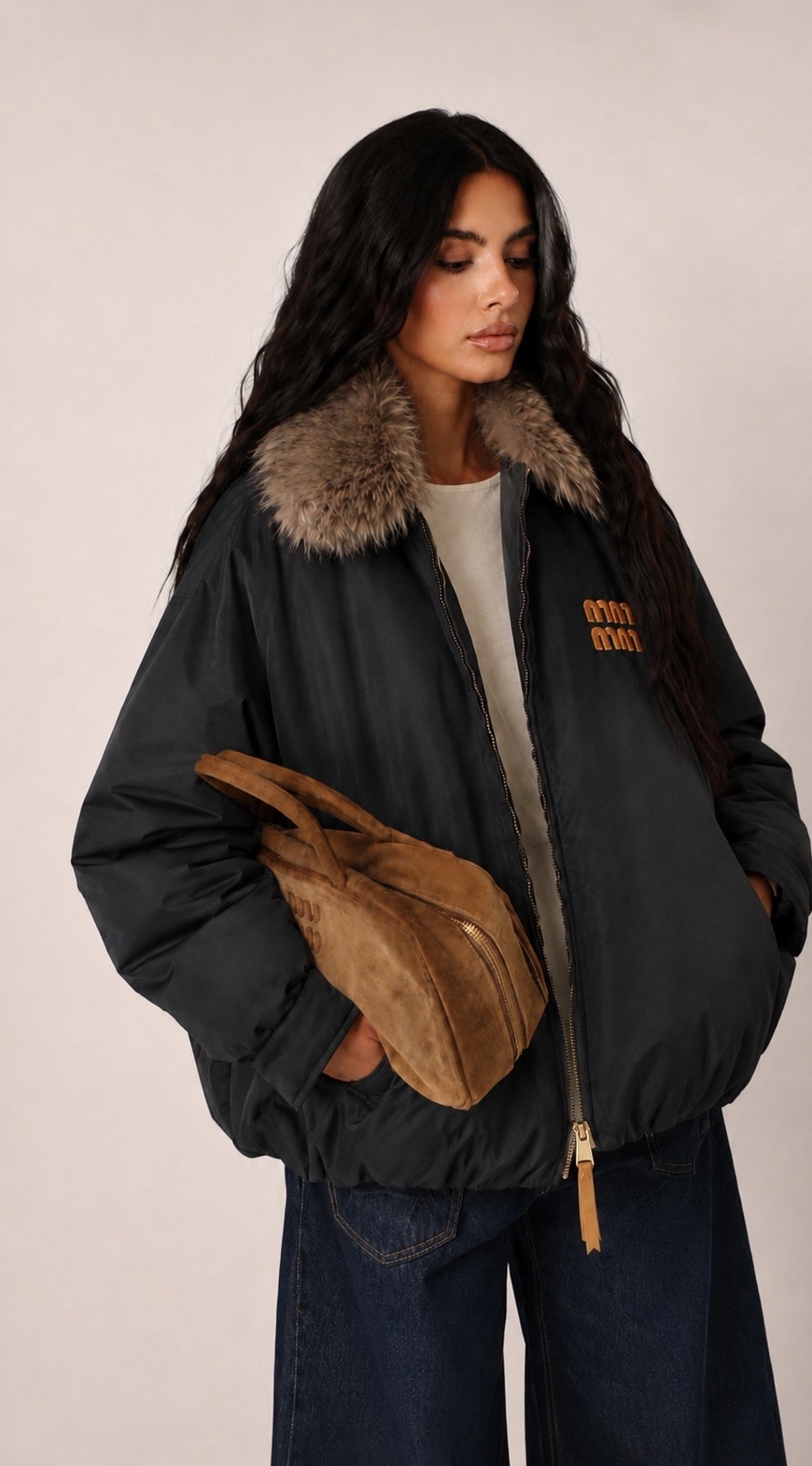 Oversize-Jacke mit Kragen