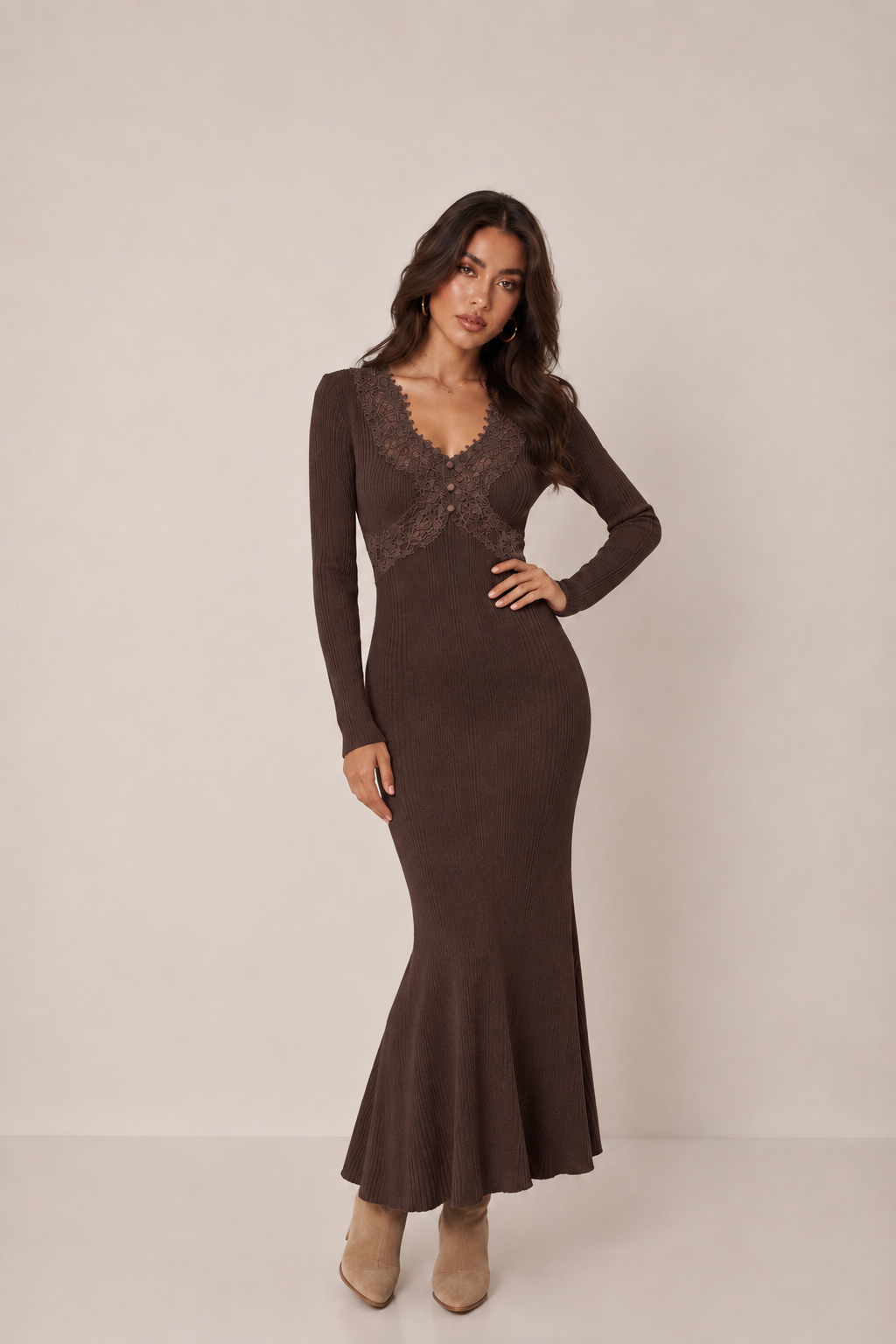 Meerjungfrauen-Kleid mit Spitze