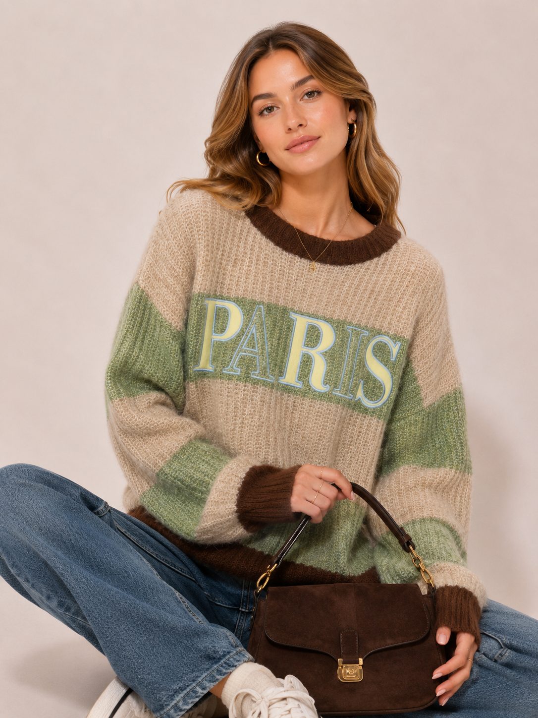 Oversize-Pullover mit Schriftzug