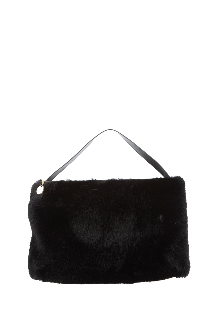 Tasche mit Kunstfell für die Schulter