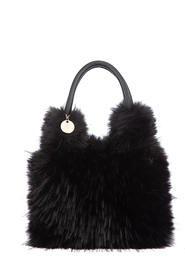 Plüsch-Shopper mit Knopfdetails