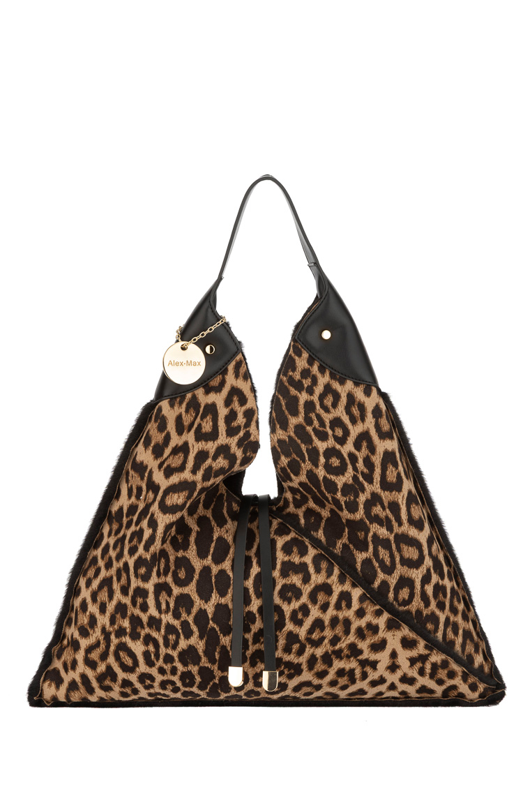 Schultertasche mit Leopardenmuster