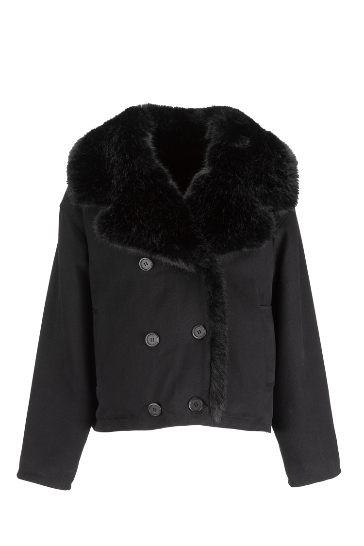 Kurzjacke mit Fellkragen