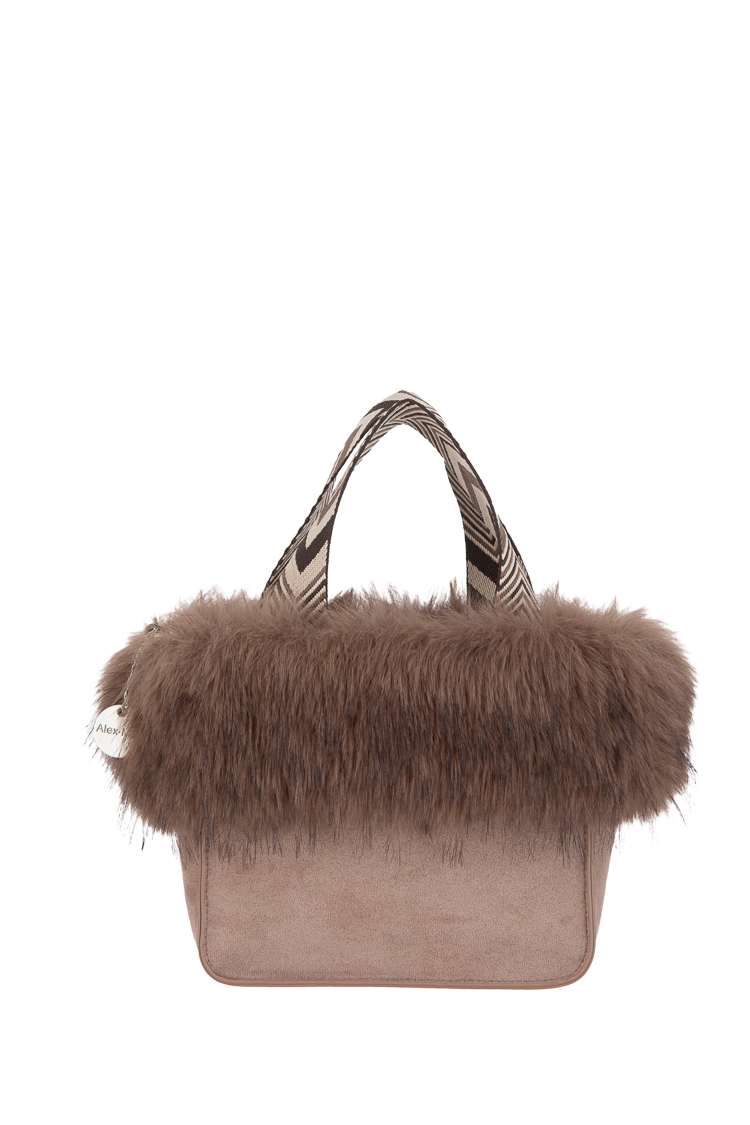 Felloptik-Handtasche mit Fransen