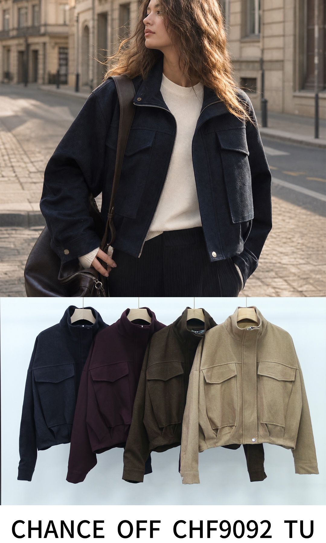 Lockere Jacke mit Stehkragen