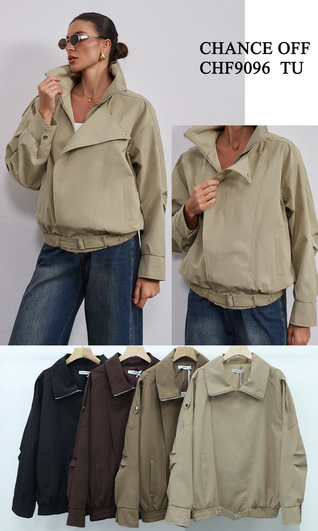 Oversize-Jacke mit Stehkragen