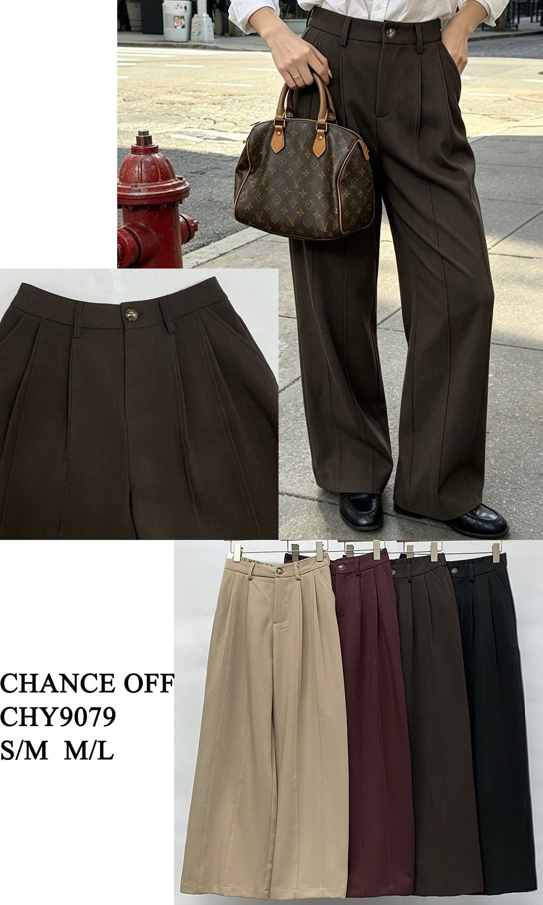 Weit geschnittene Hose mit Falten
