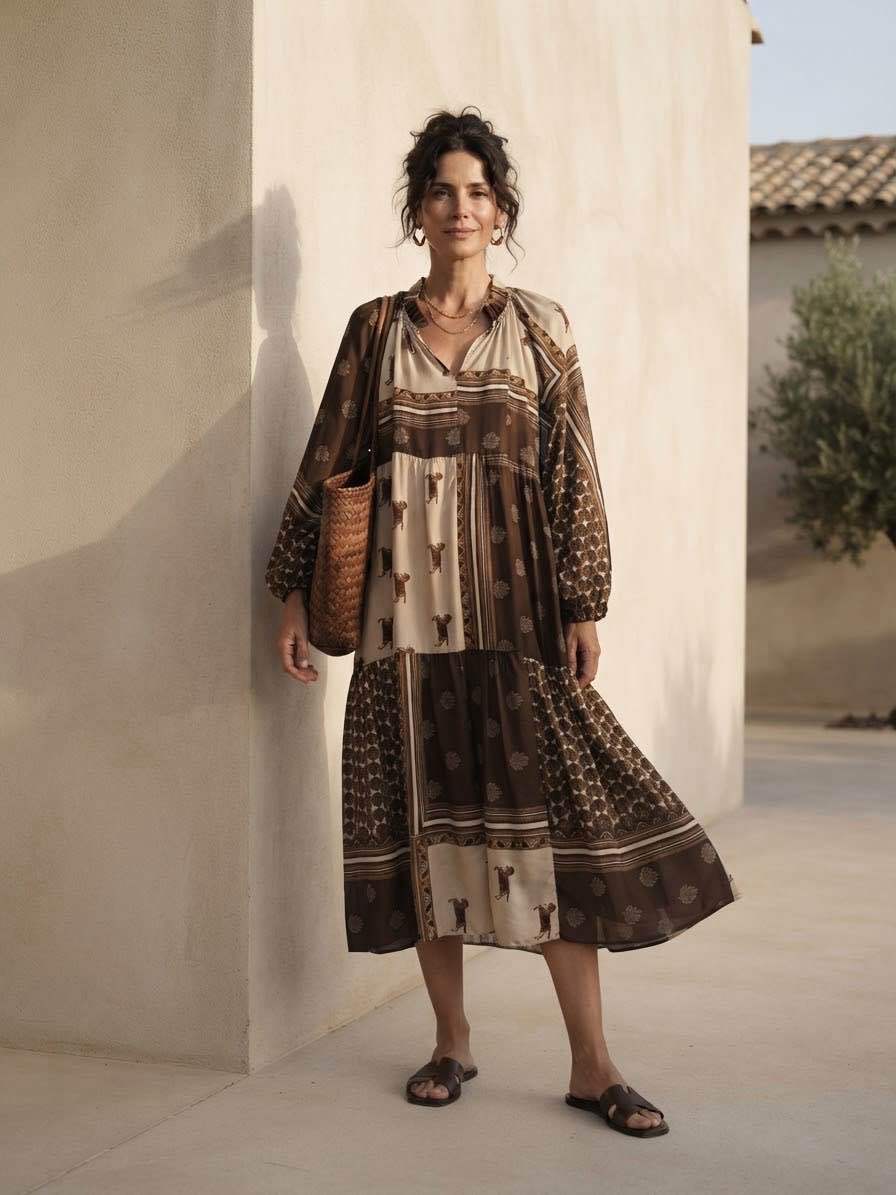 Midi-Kleid mit Volant