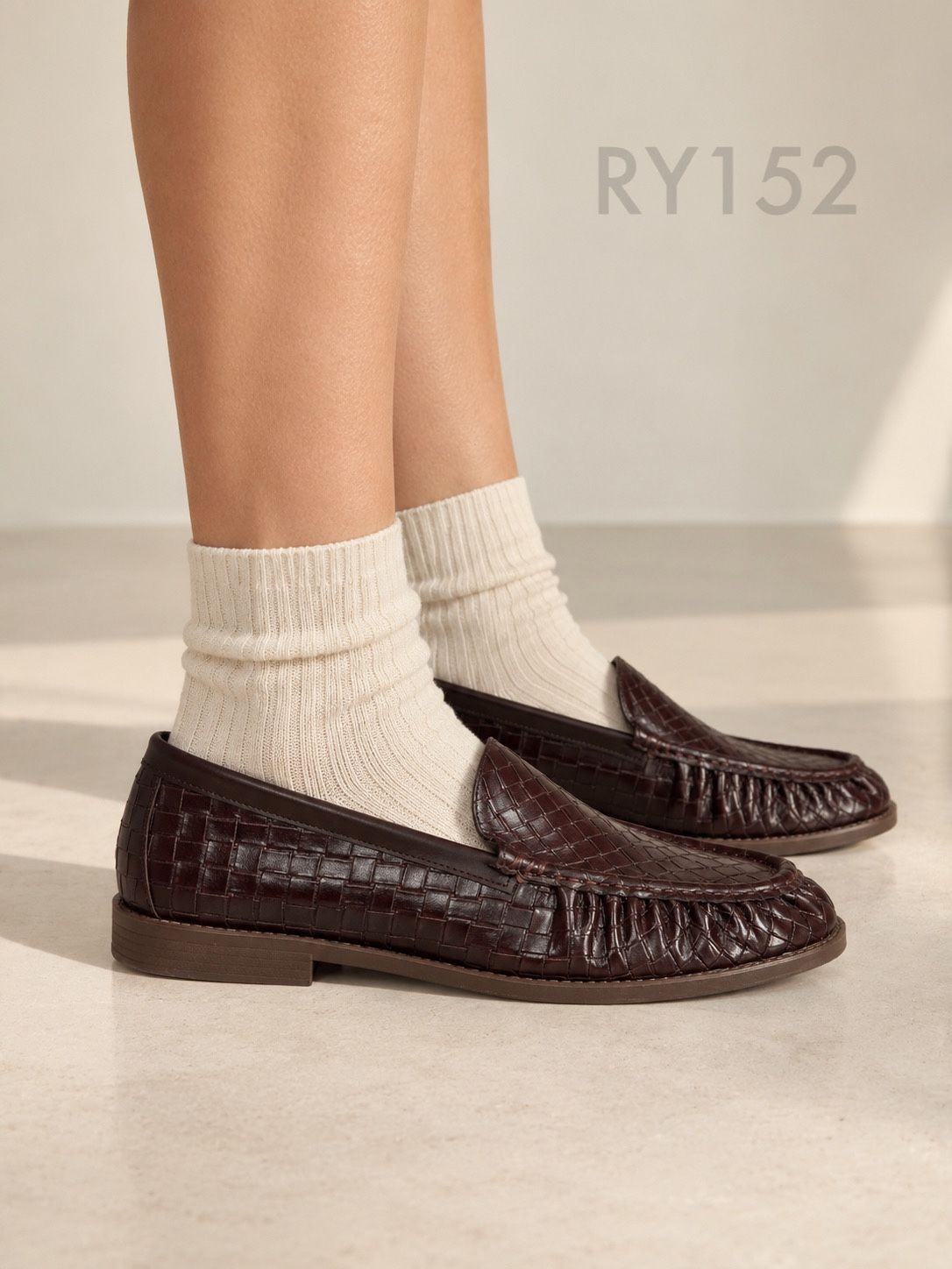 Loafer mit geflochtener Spitze