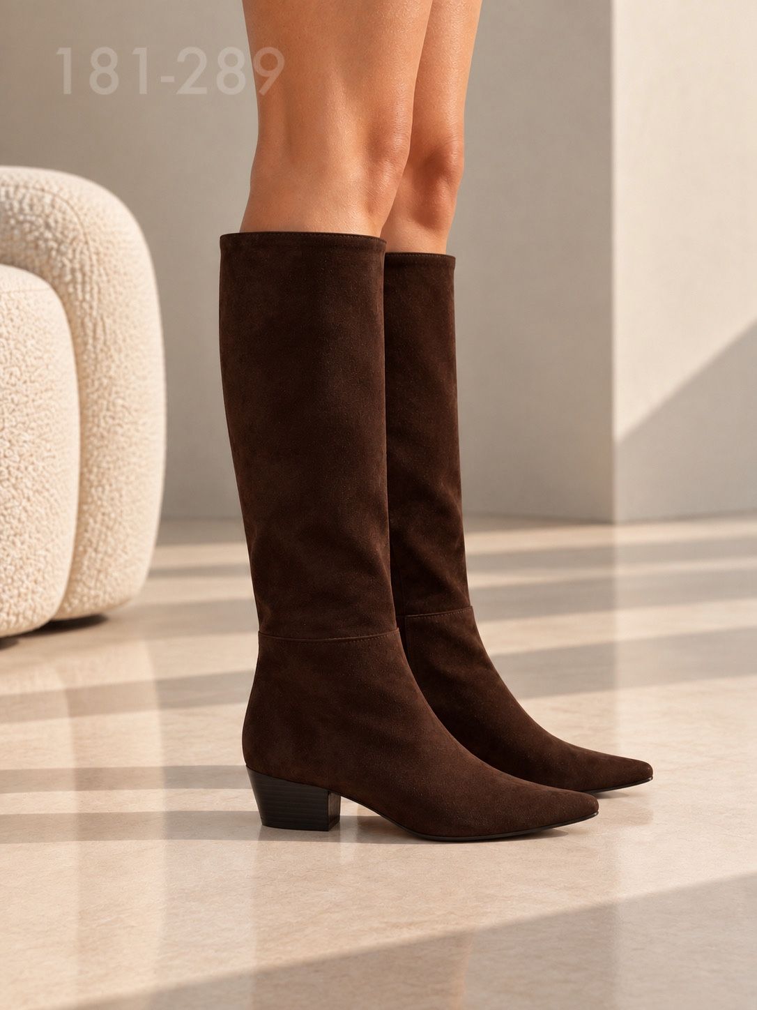 Niedrige Stiefel mit spitzer Schuhspitze