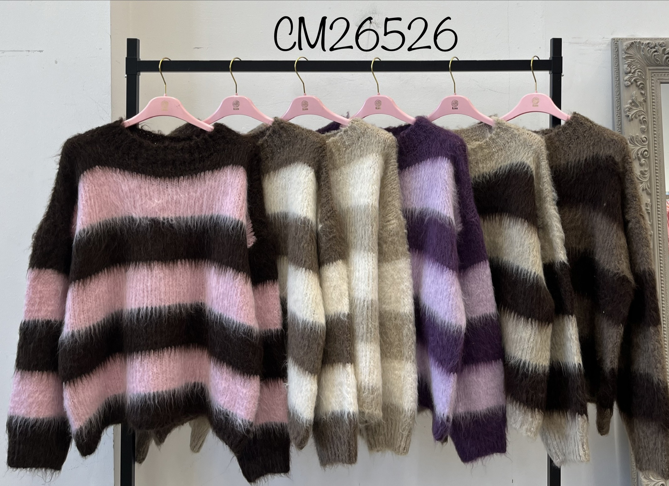 Flauschiger Ringelpullover