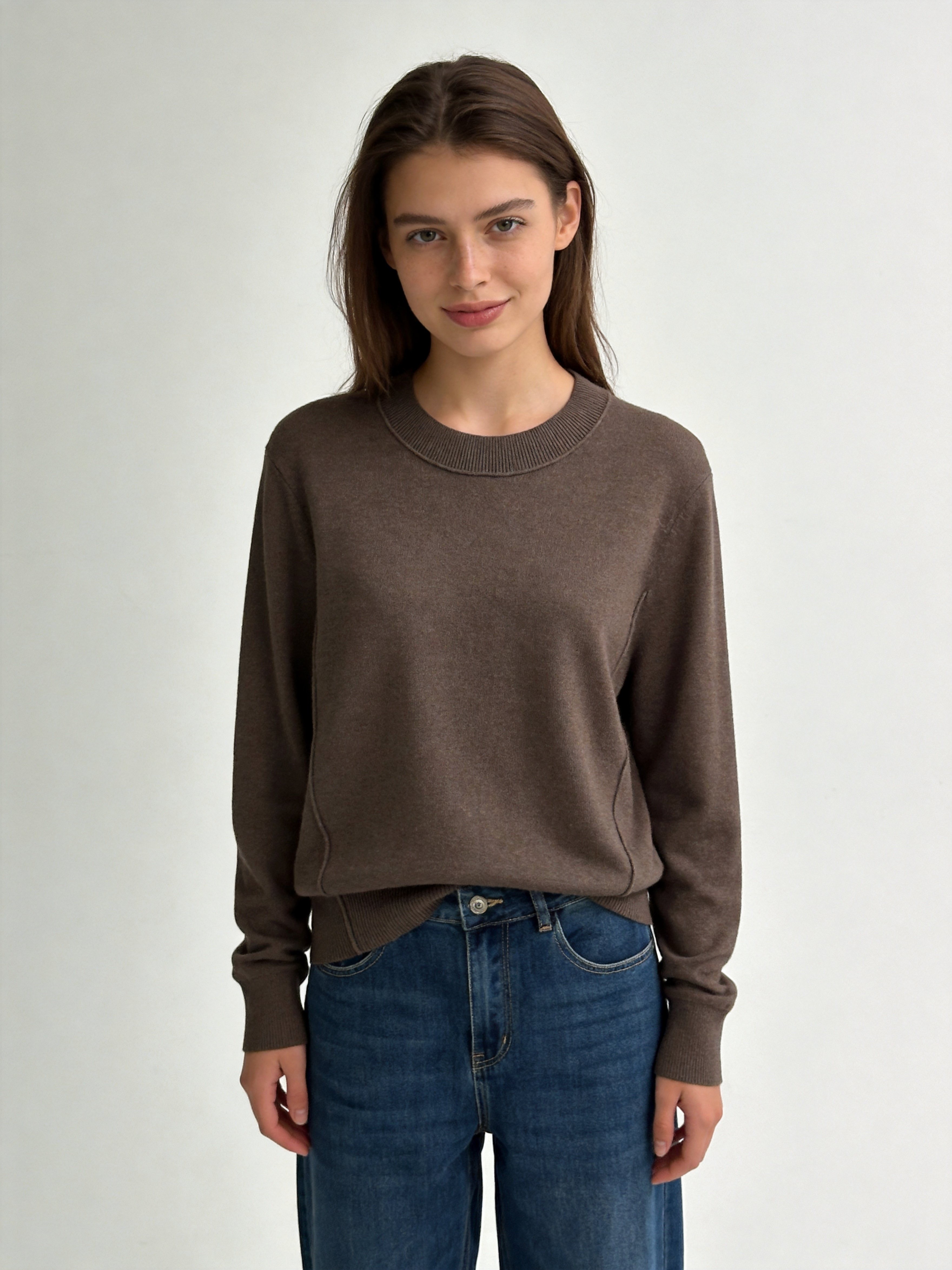Pullover mit Rundhalsausschnitt, langarm