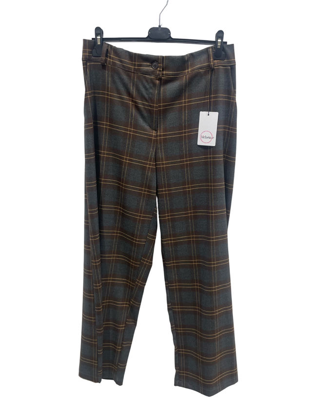 Gerade Hose mit Großem Karomuster