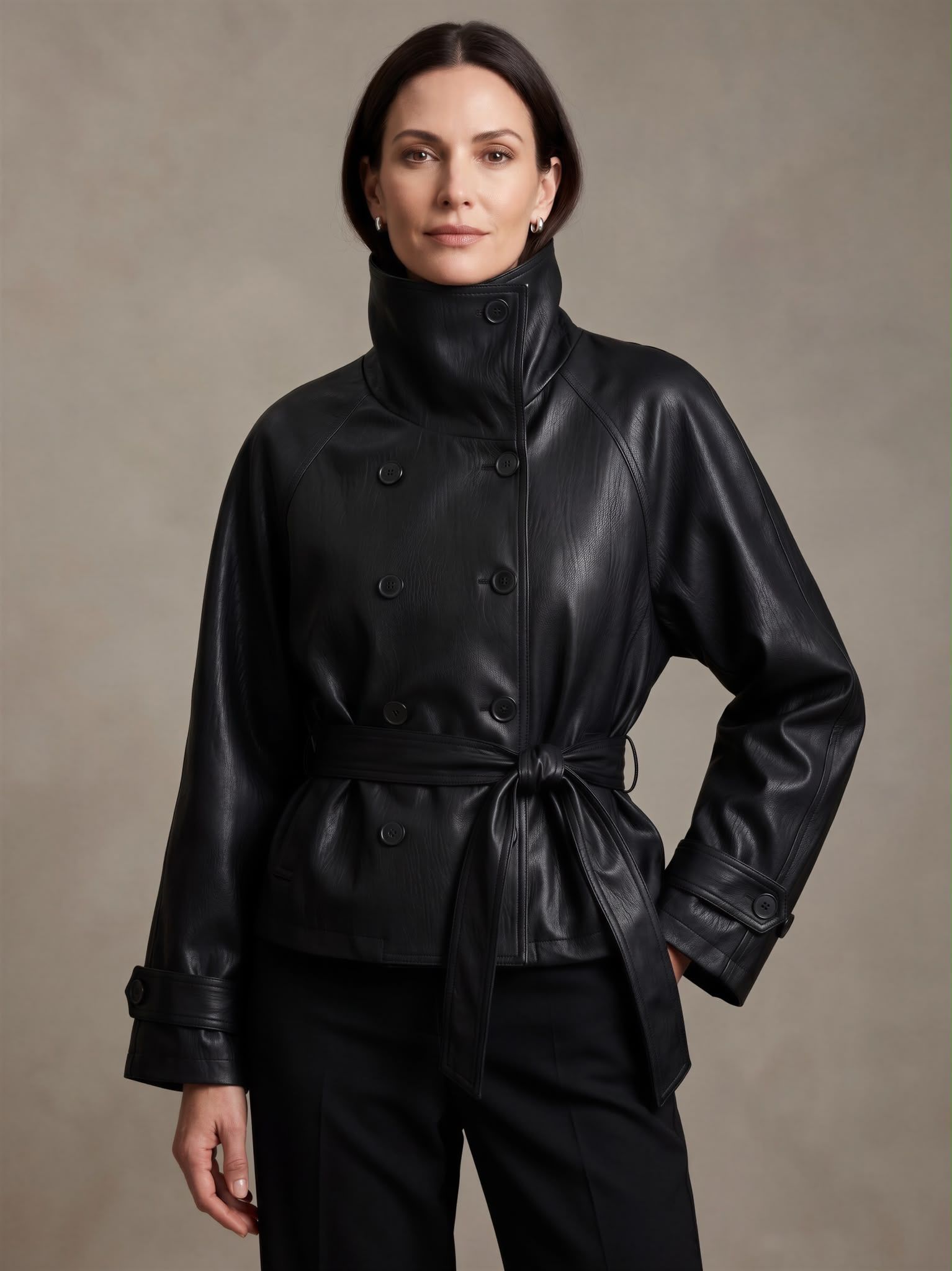 Sakoähnliche Jacke mit Stehkragen