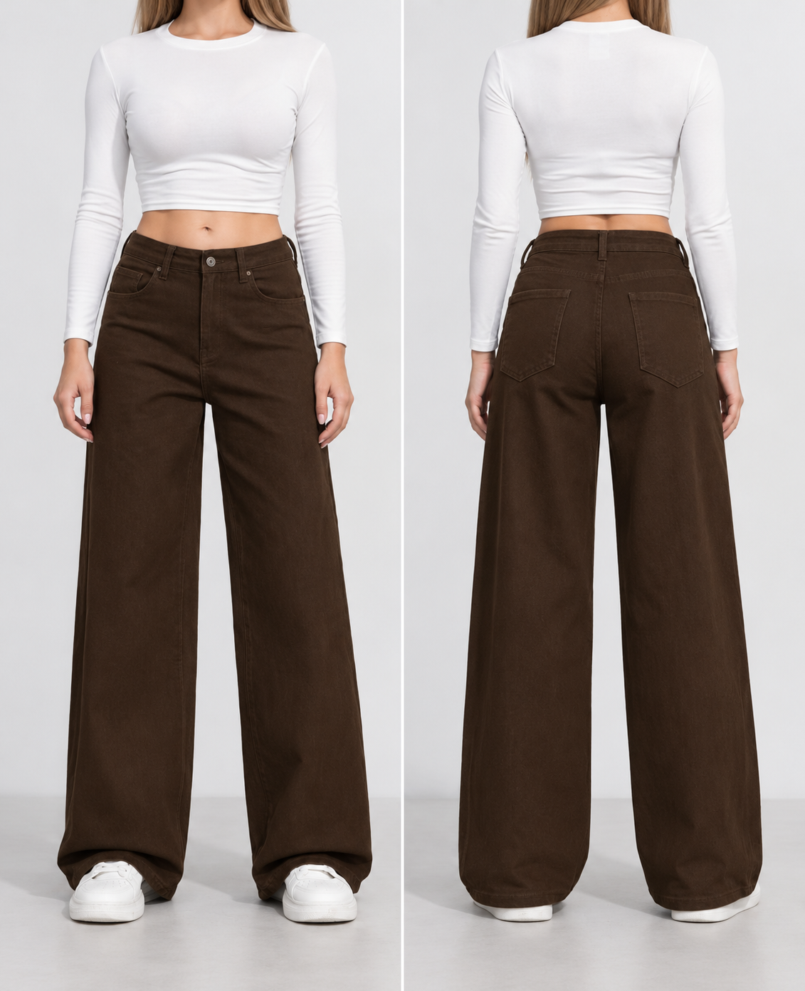 Jeans mit hohem Bund und weitem Bein
