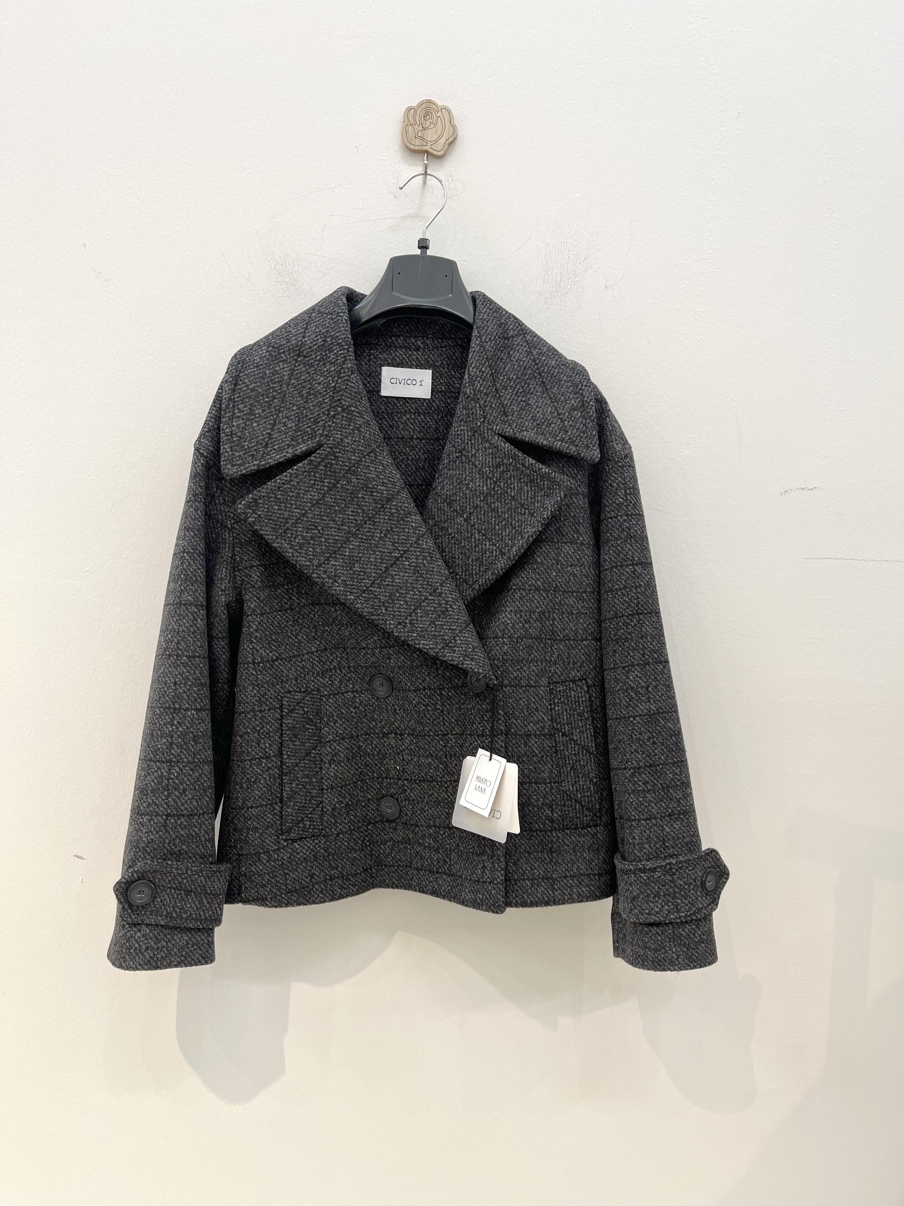 Midi-Mantel mit breiten Revers