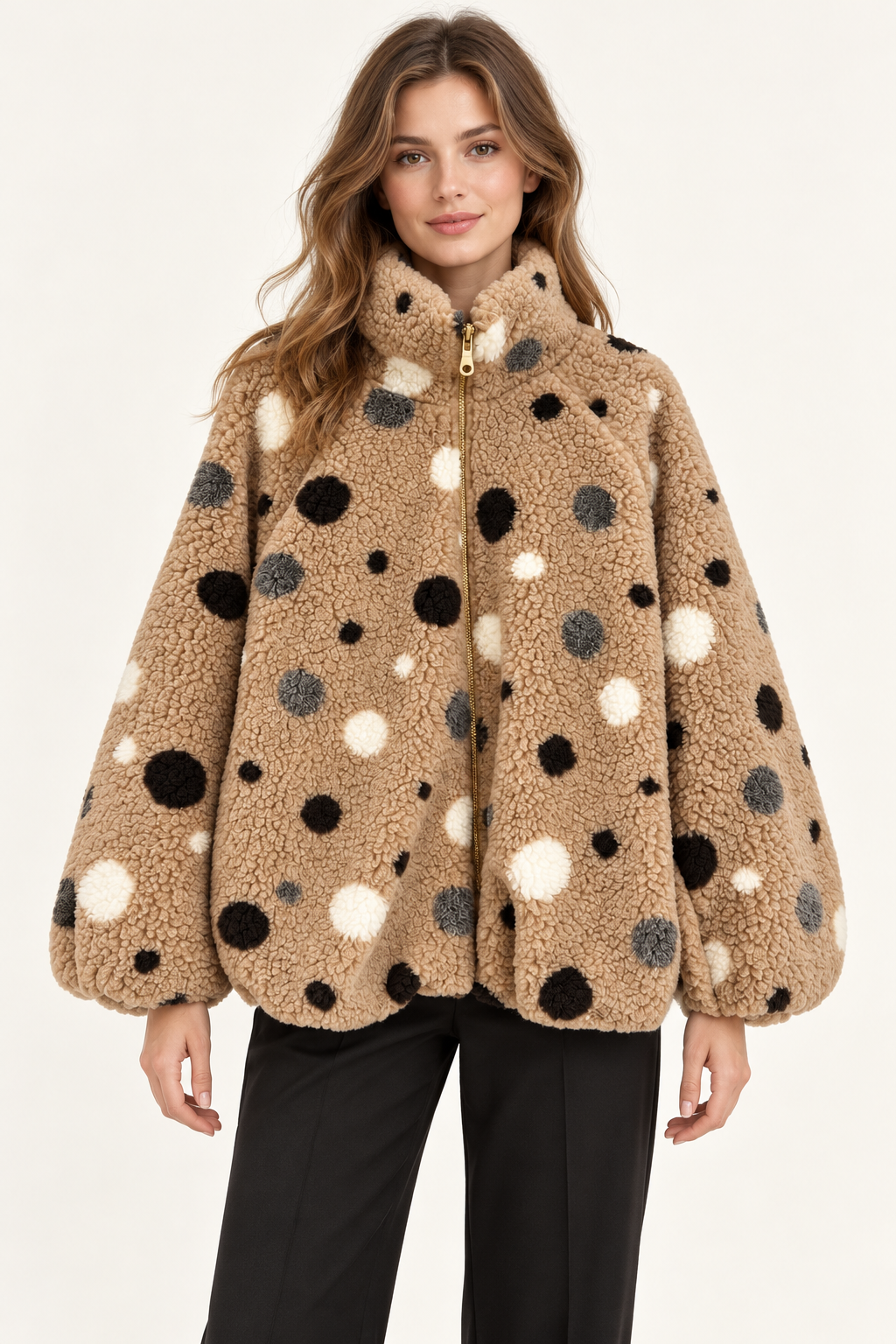 Oversize-Jacke mit großen Punkten