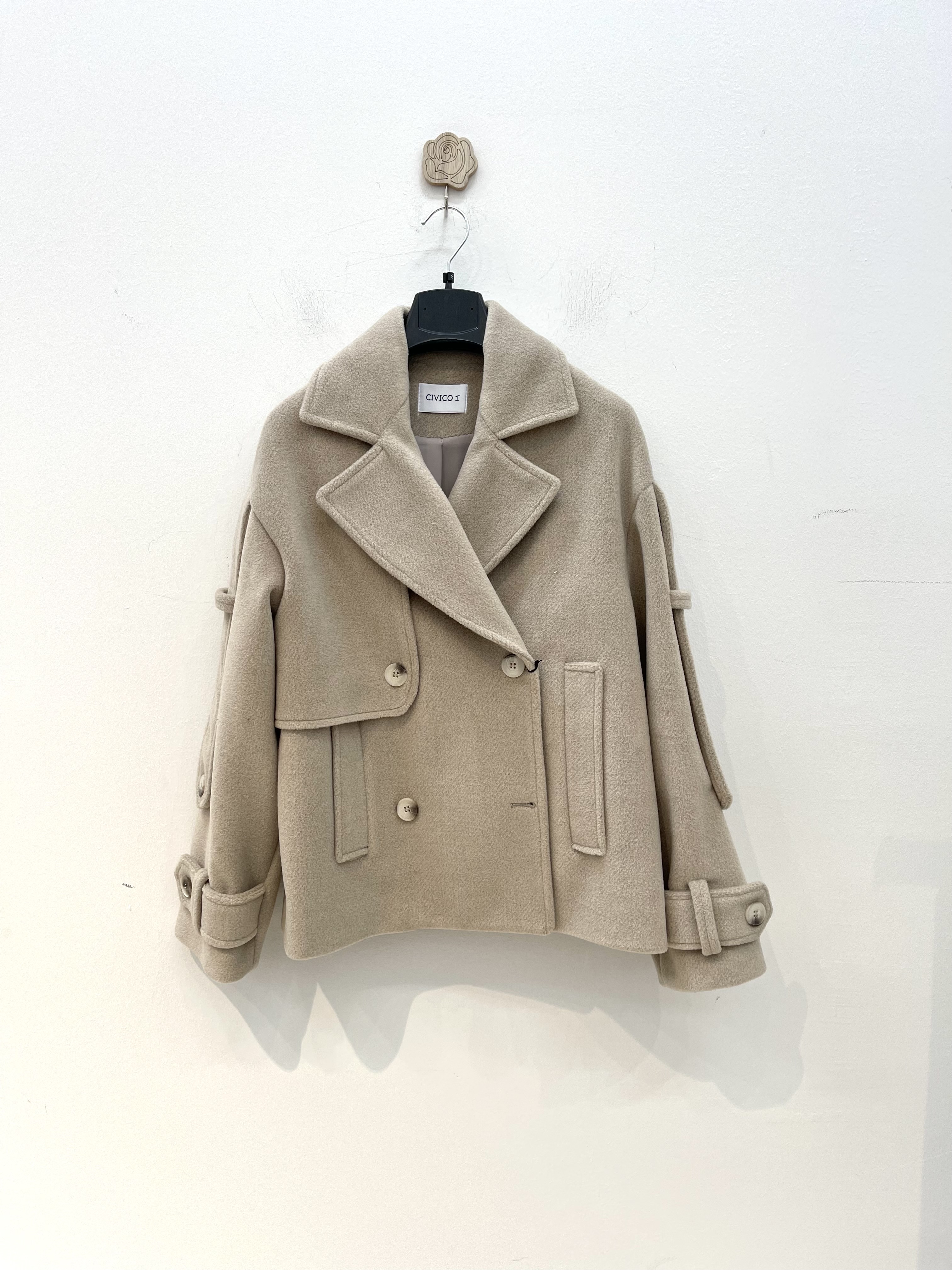 Oversize-Midimantel mit Revers