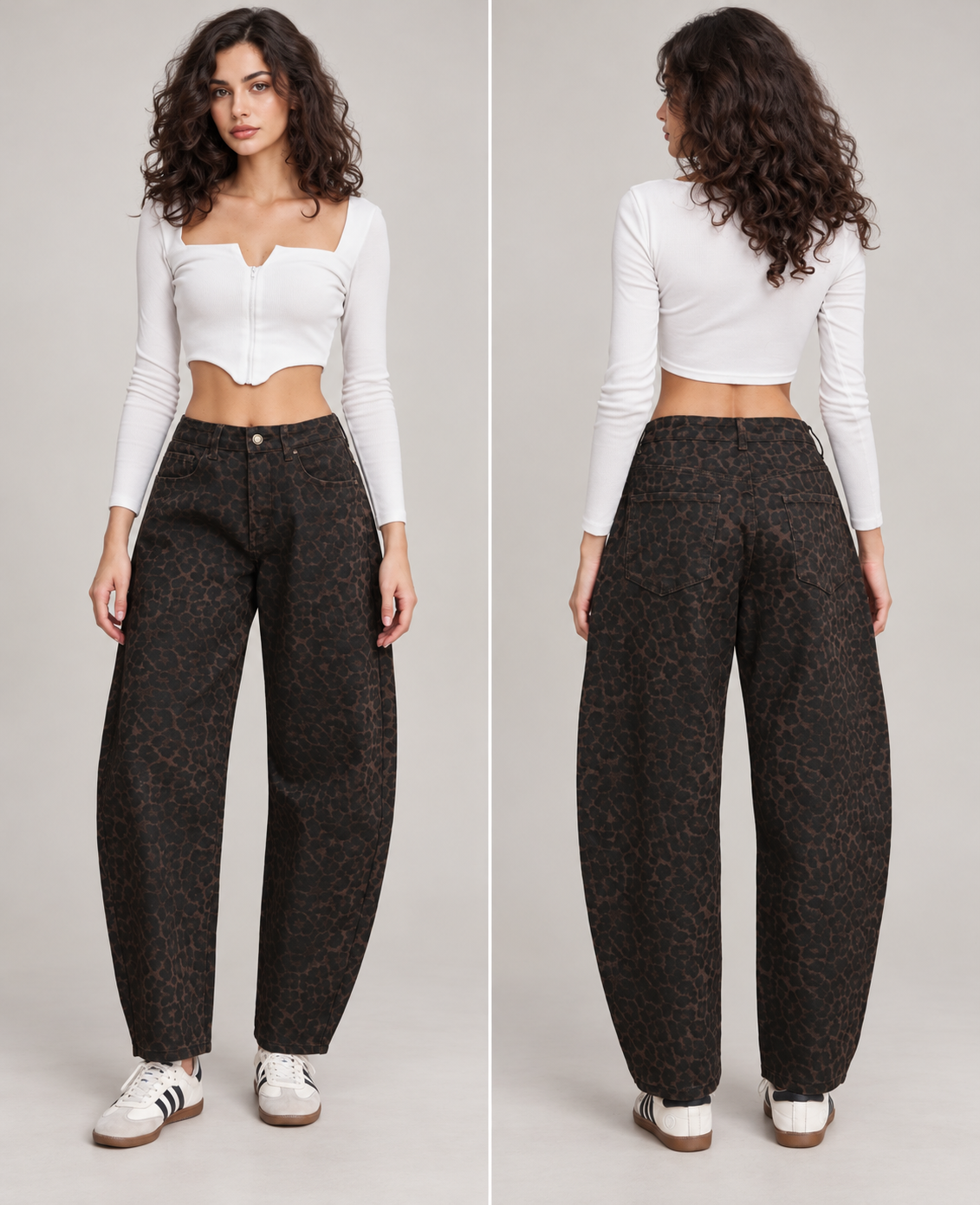 Weite Jeans mit Muster