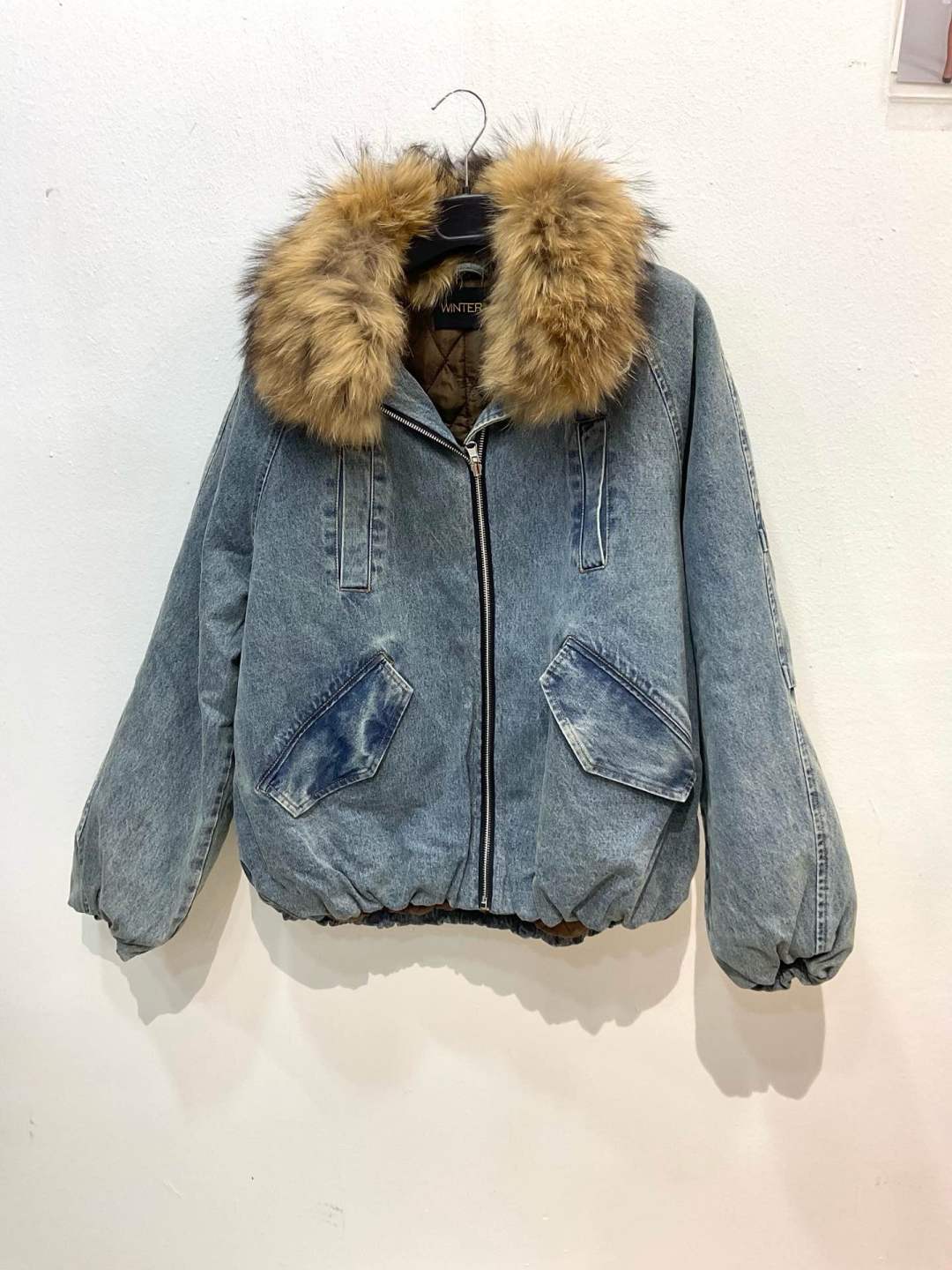 Oversized Bomberjacke mit Fellkragen