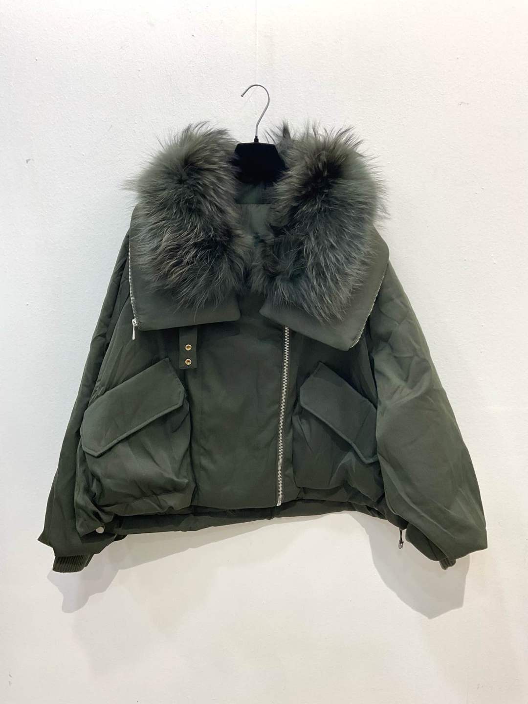Oversize-Jacke mit Fellkragen