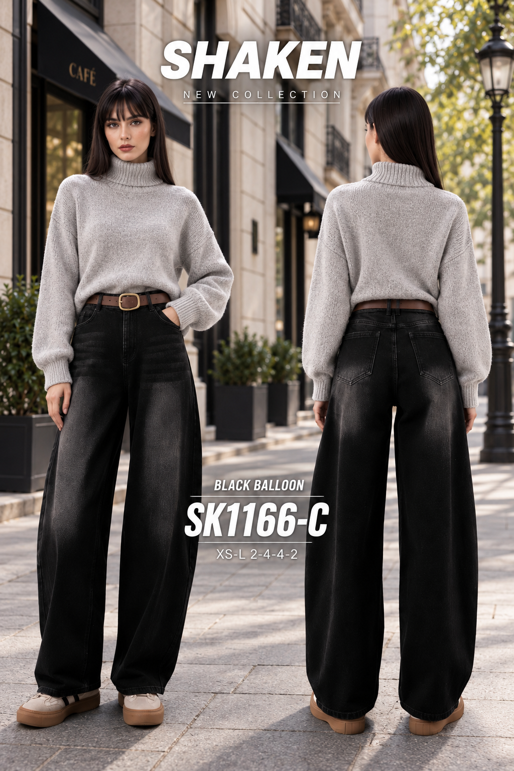 Wide-Leg Hose mit Hohem Bund
