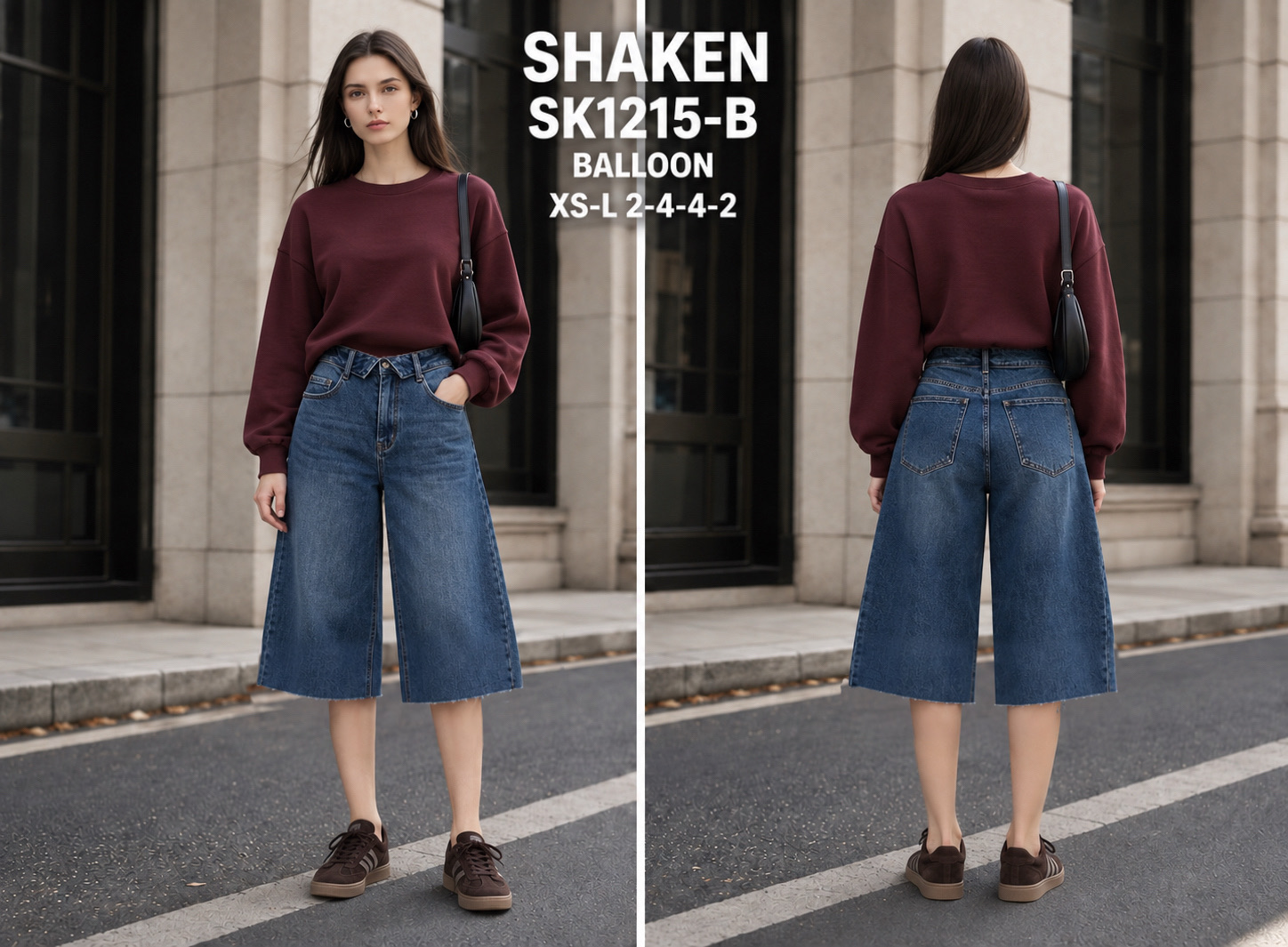 Bermuda-Shorts mit hohem Bund