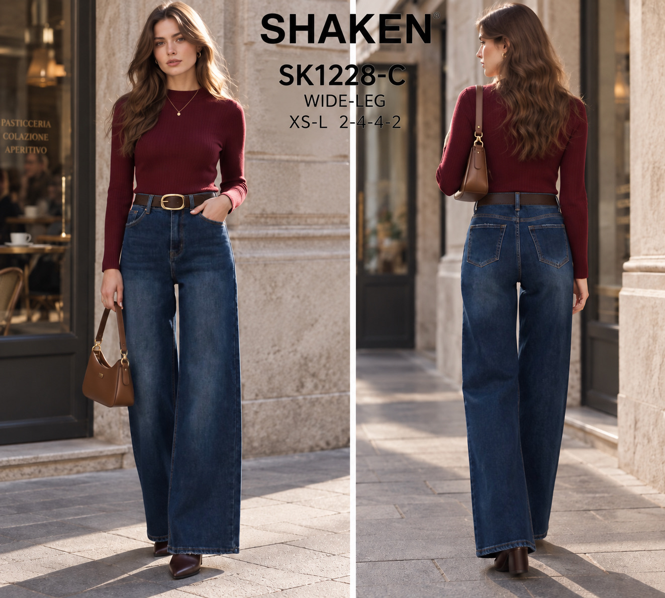 High‑Waist Jeans mit weitem Bein