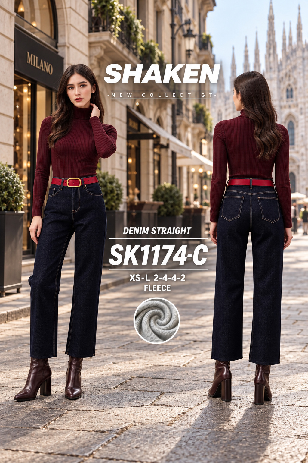 Straight-Hose mit hohem Bund
