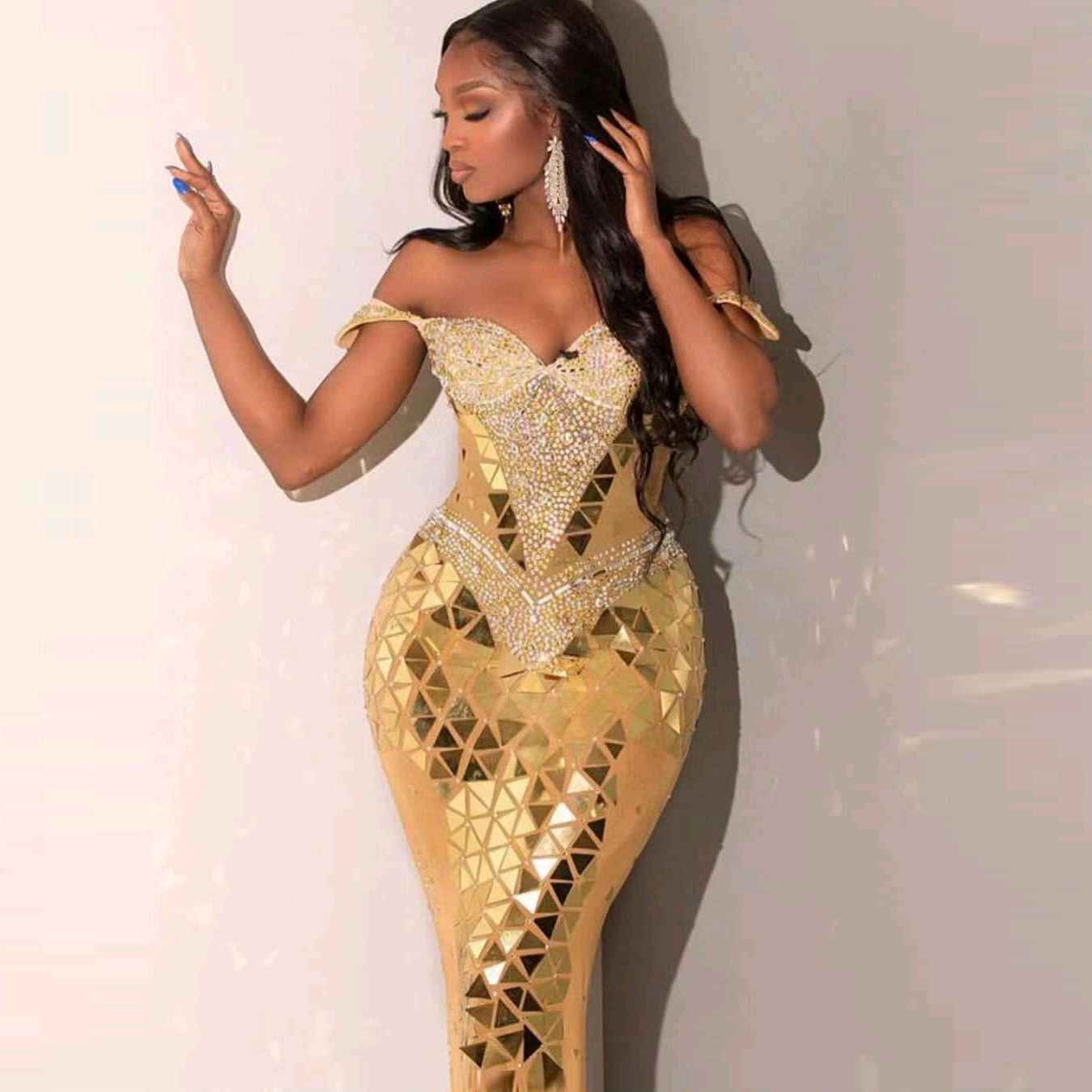 Maxi Bleistiftkleid mit Pailletten