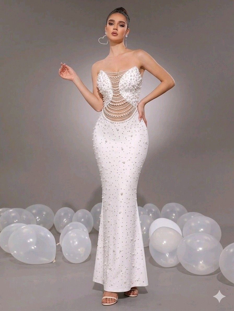 Meerjungfrauen-Maxi-Kleid mit herzförmigem Ausschnitt