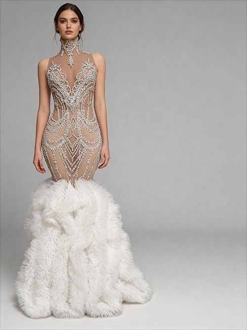 Maxi-Mermaid-Kleid mit Halter