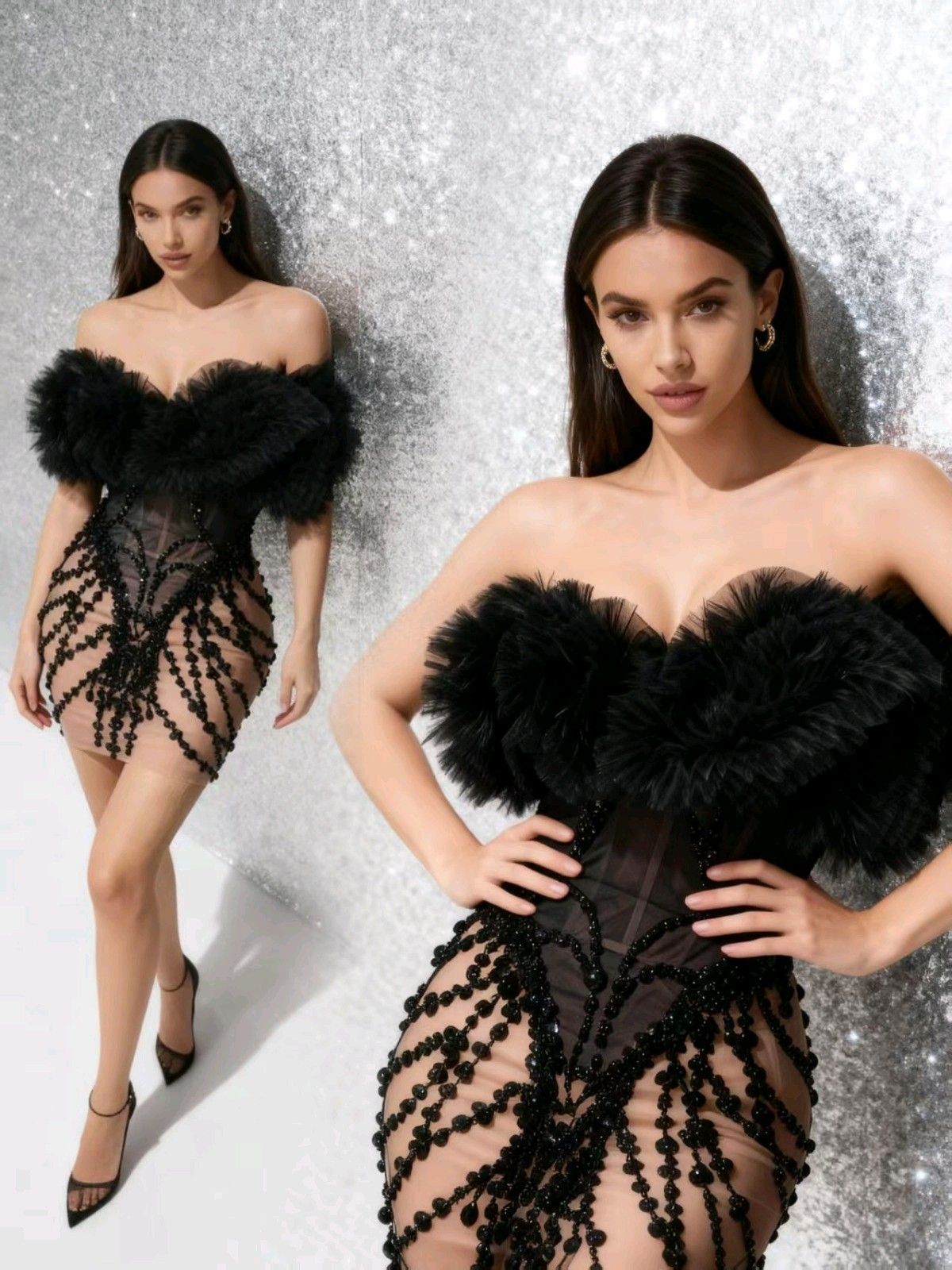 Figurbetontes Mini‑Kleid mit Off‑Shoulder
