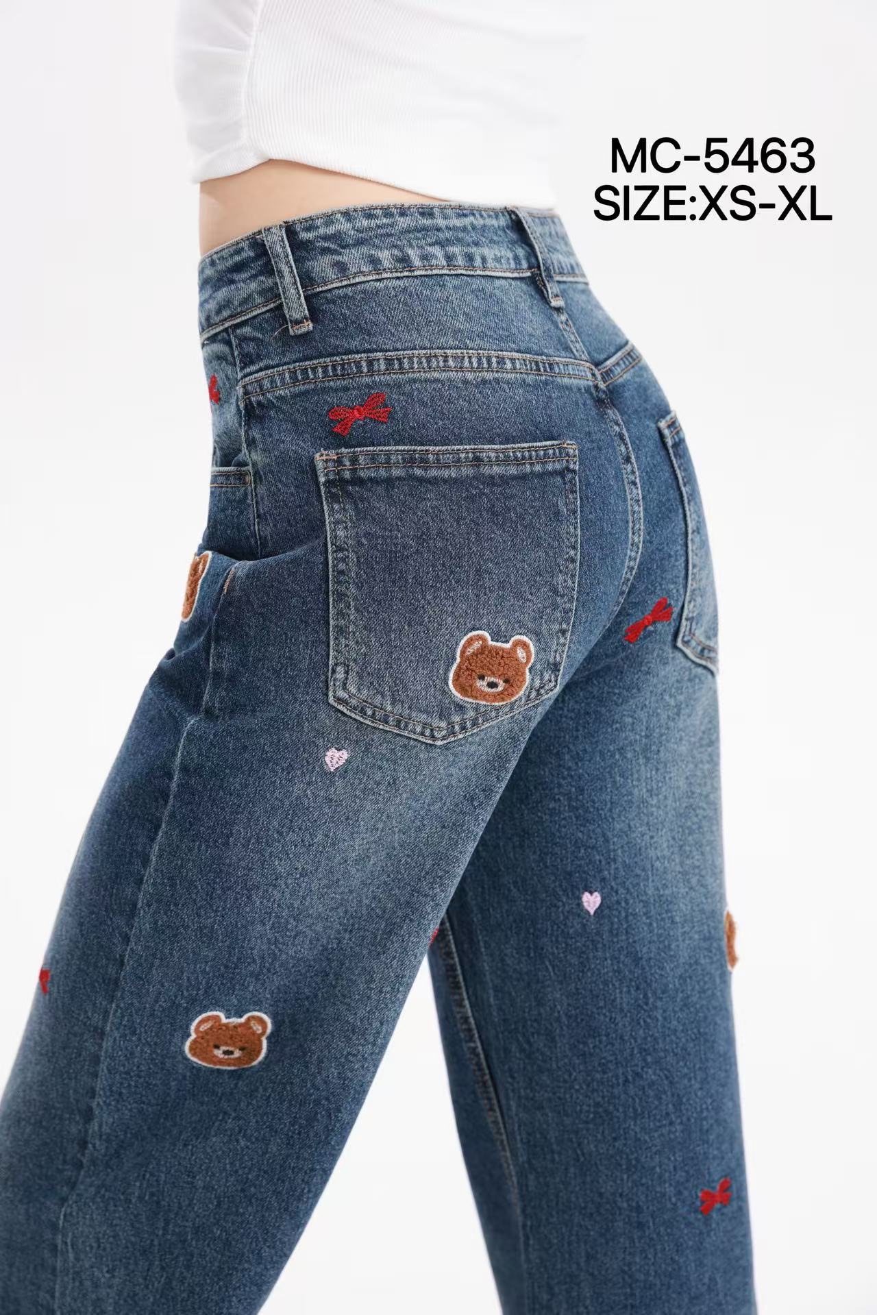 Gerade Hose mit Stickereien