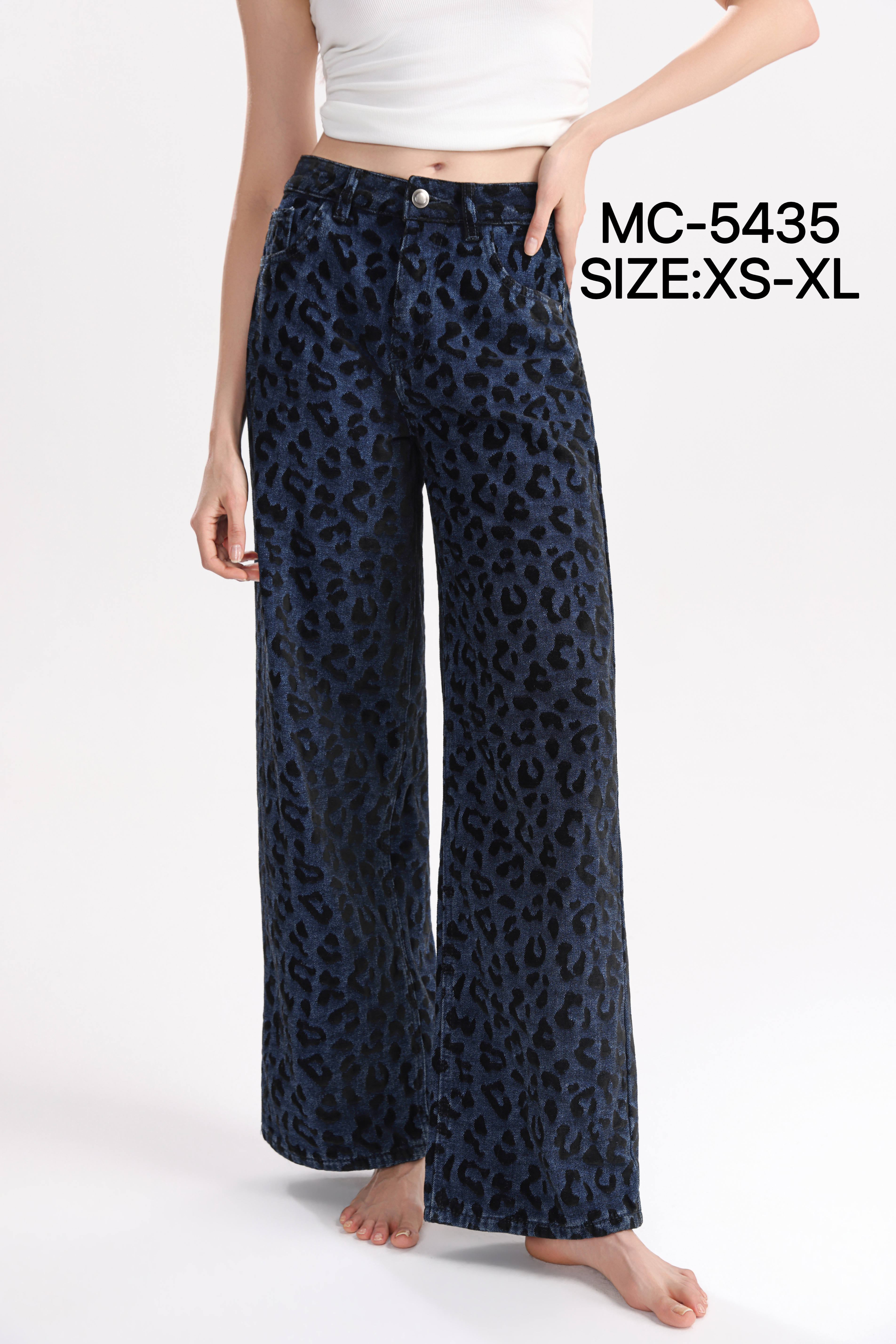 Weite Jeans mit Muster