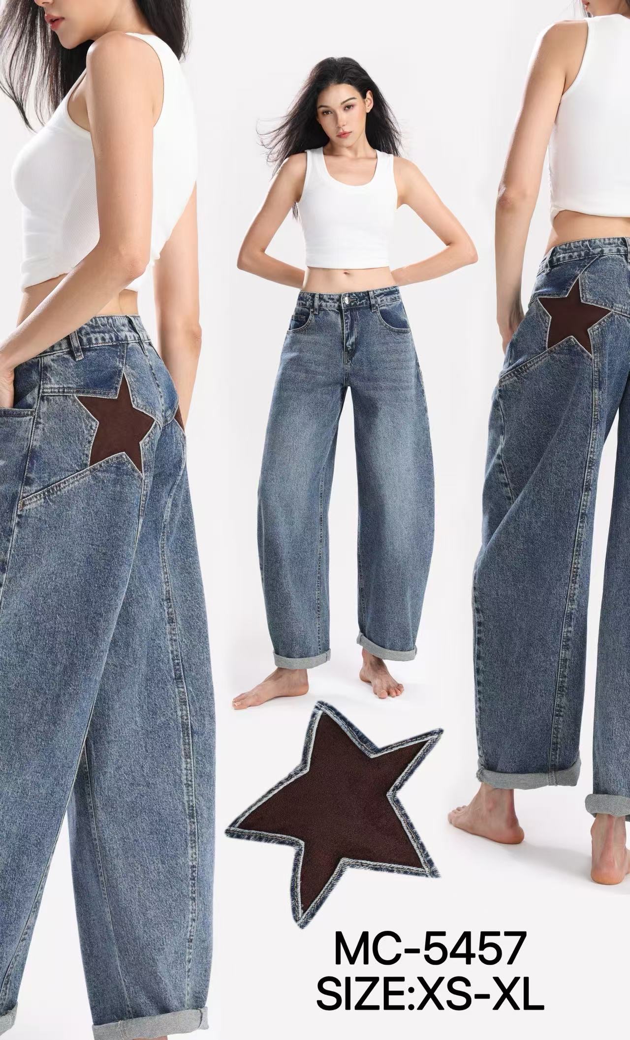 Weite High-Waist-Hose