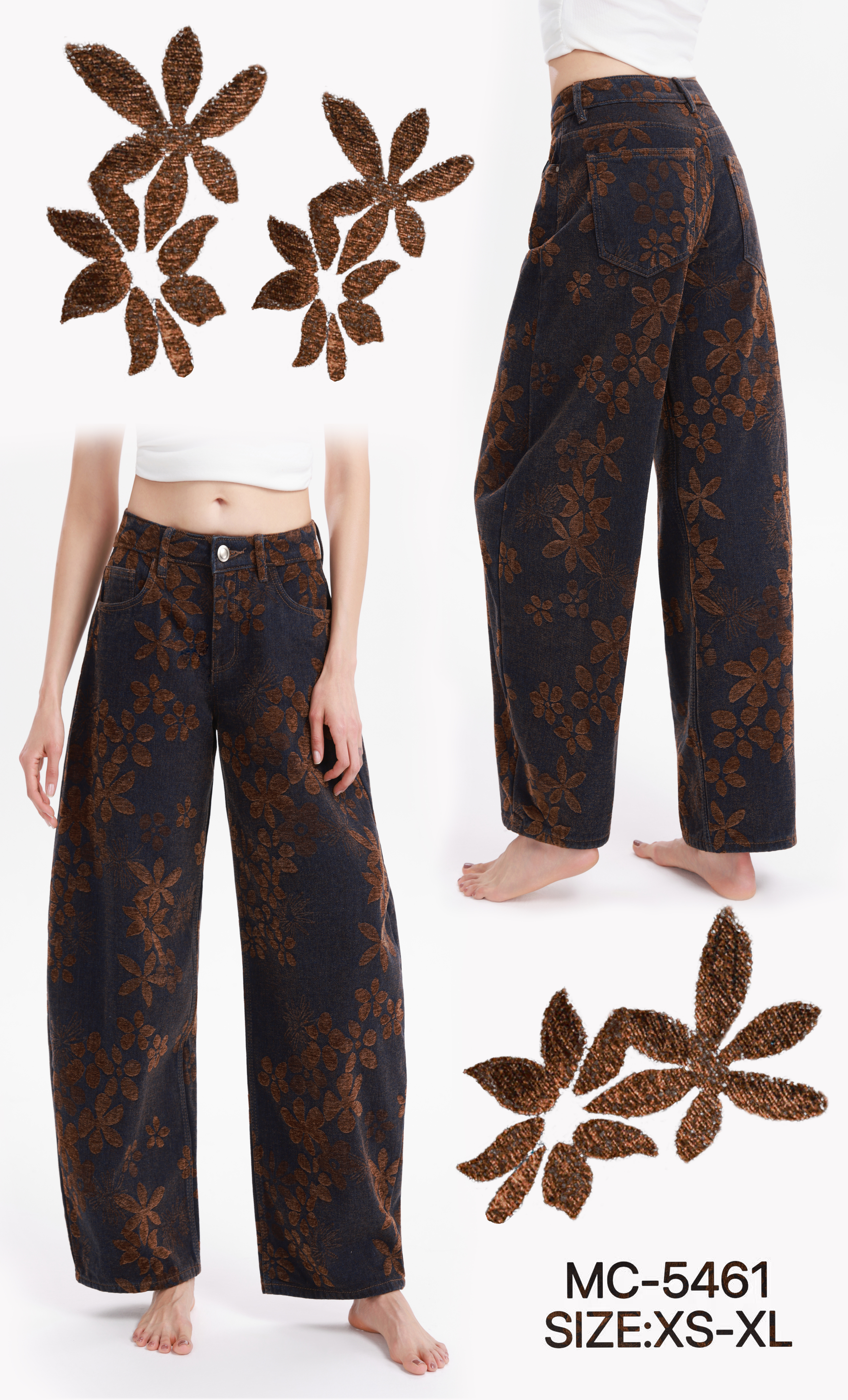 Wide-Leg Blumenhose