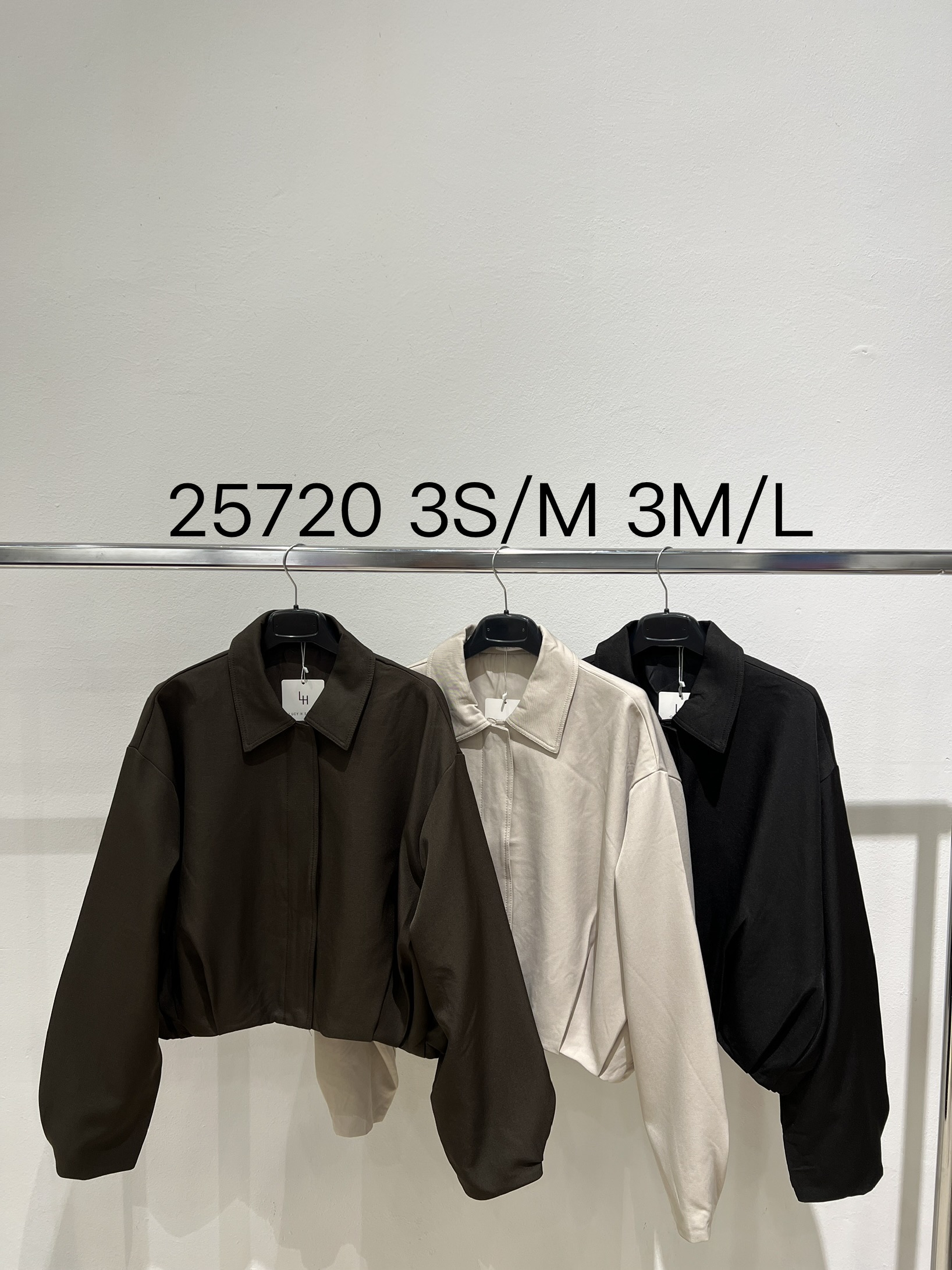 Oversize kurze Jacke mit Hemdkragen
