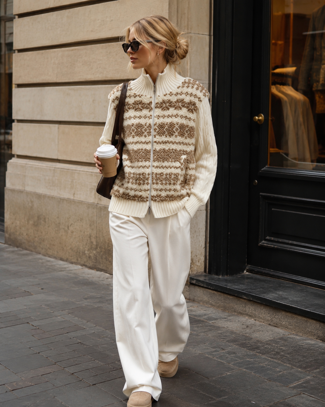 Strickjacke mit Rollkragen