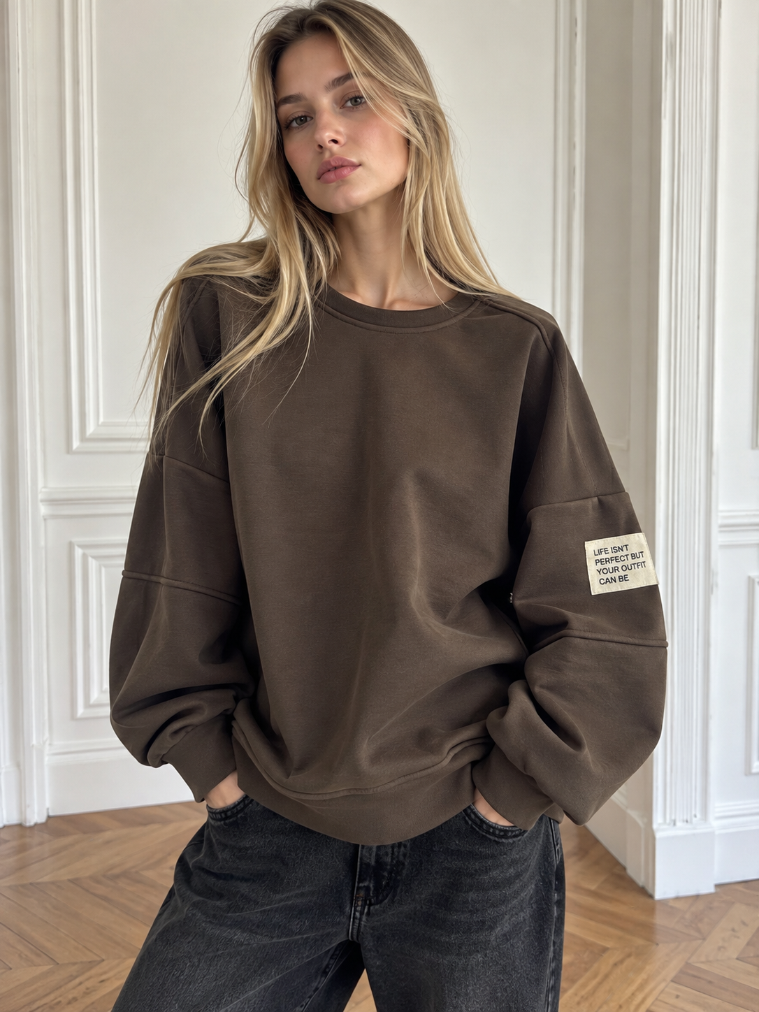 Oversize-Sweatshirt mit Knöpfen