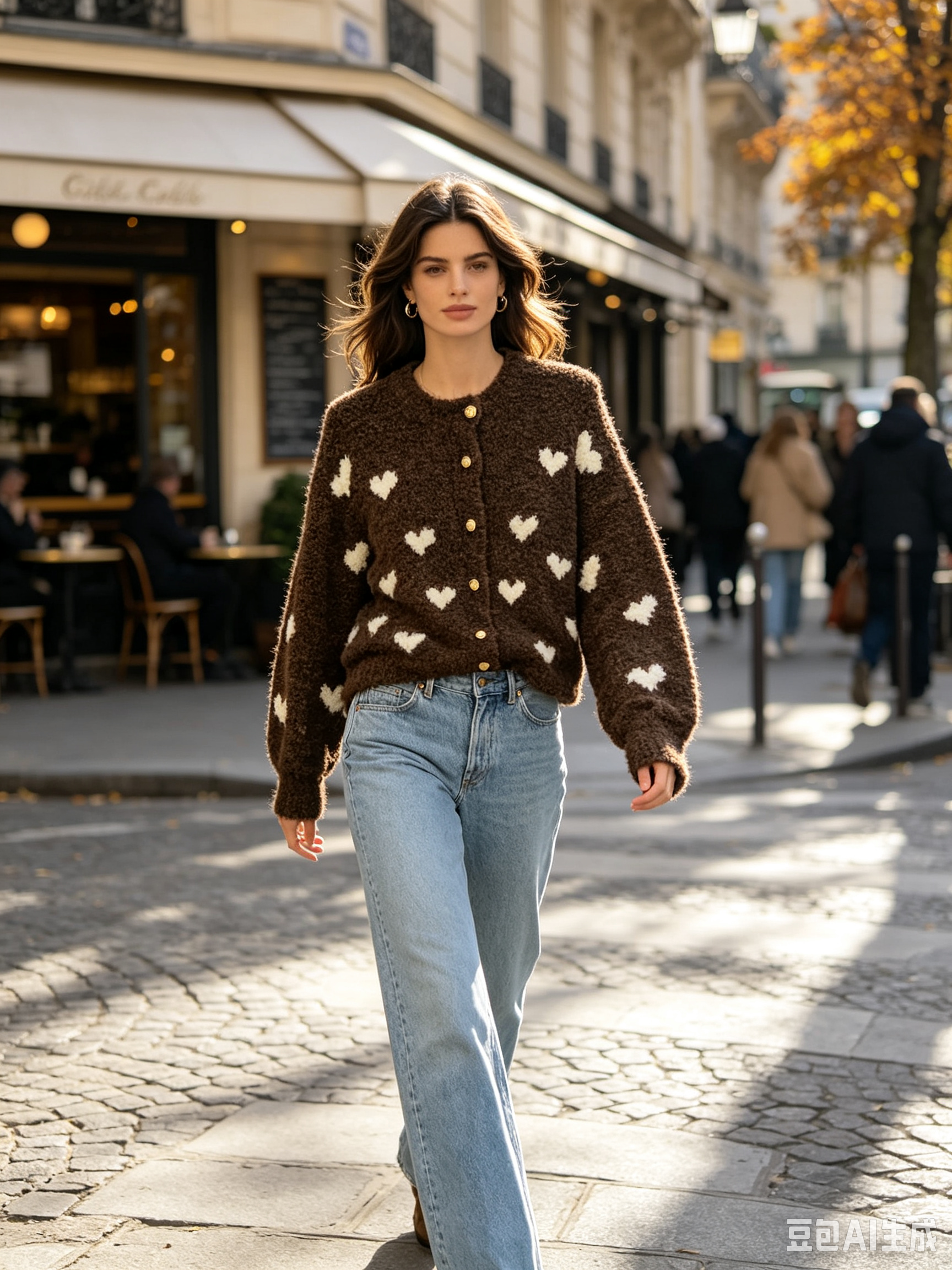 Lockerer Cardigan mit Muster