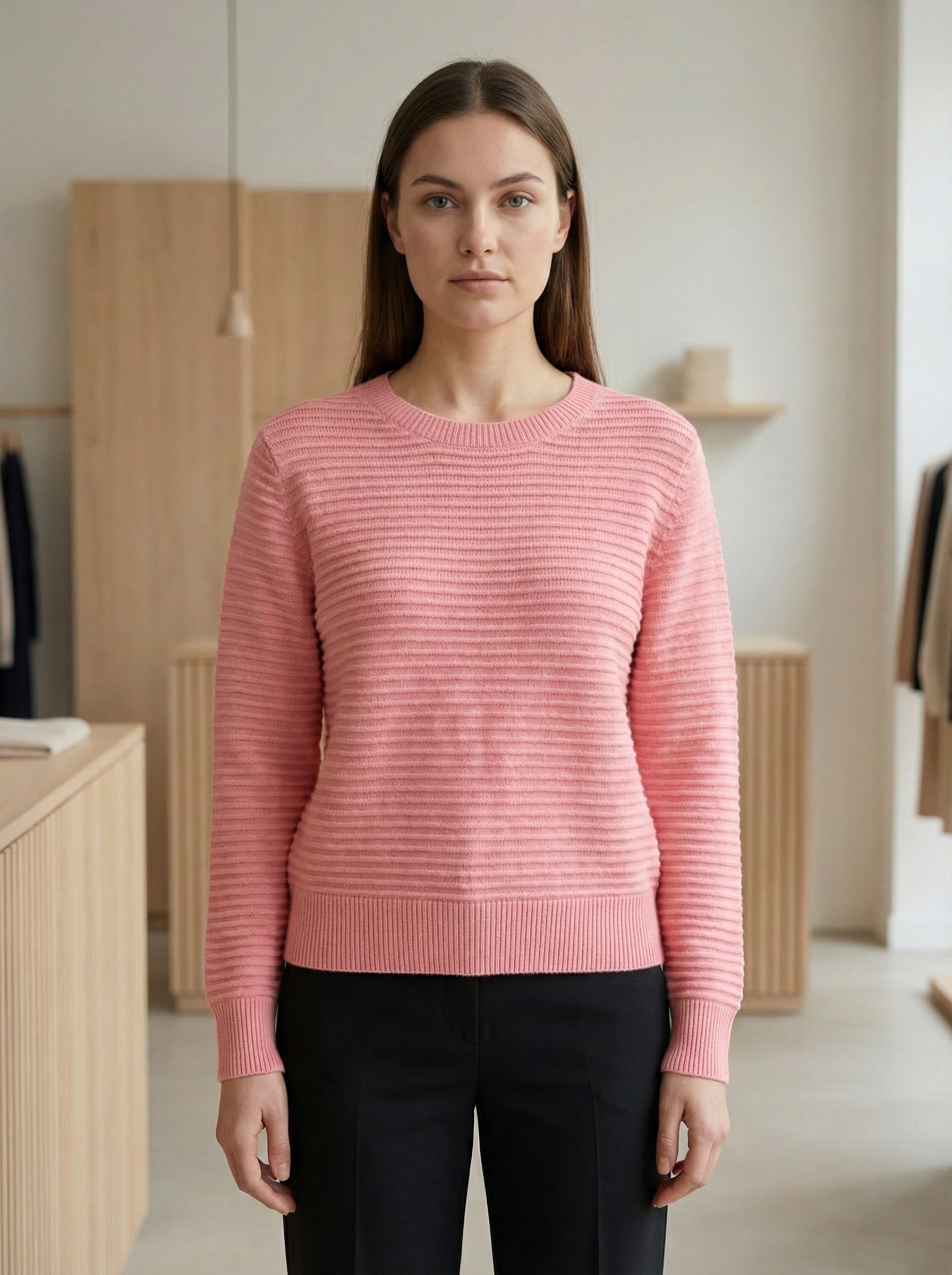 Gerippter klassischer Pullover
