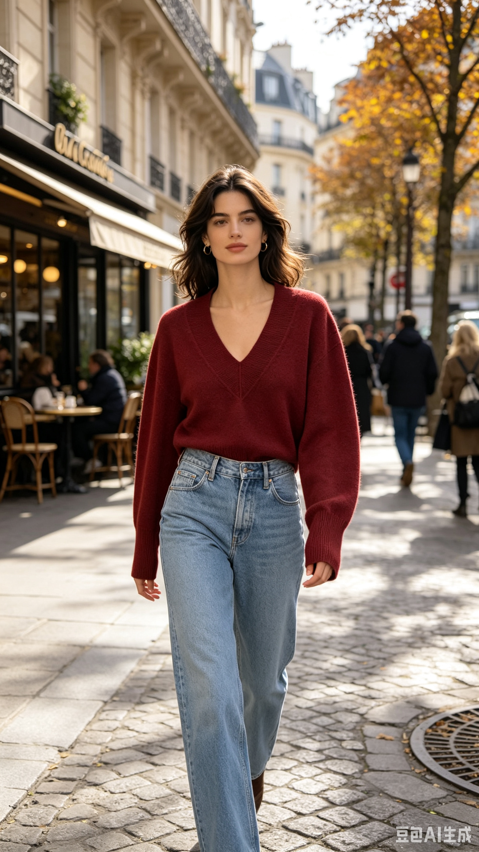 Oversize Pullover mit V‑Ausschnitt