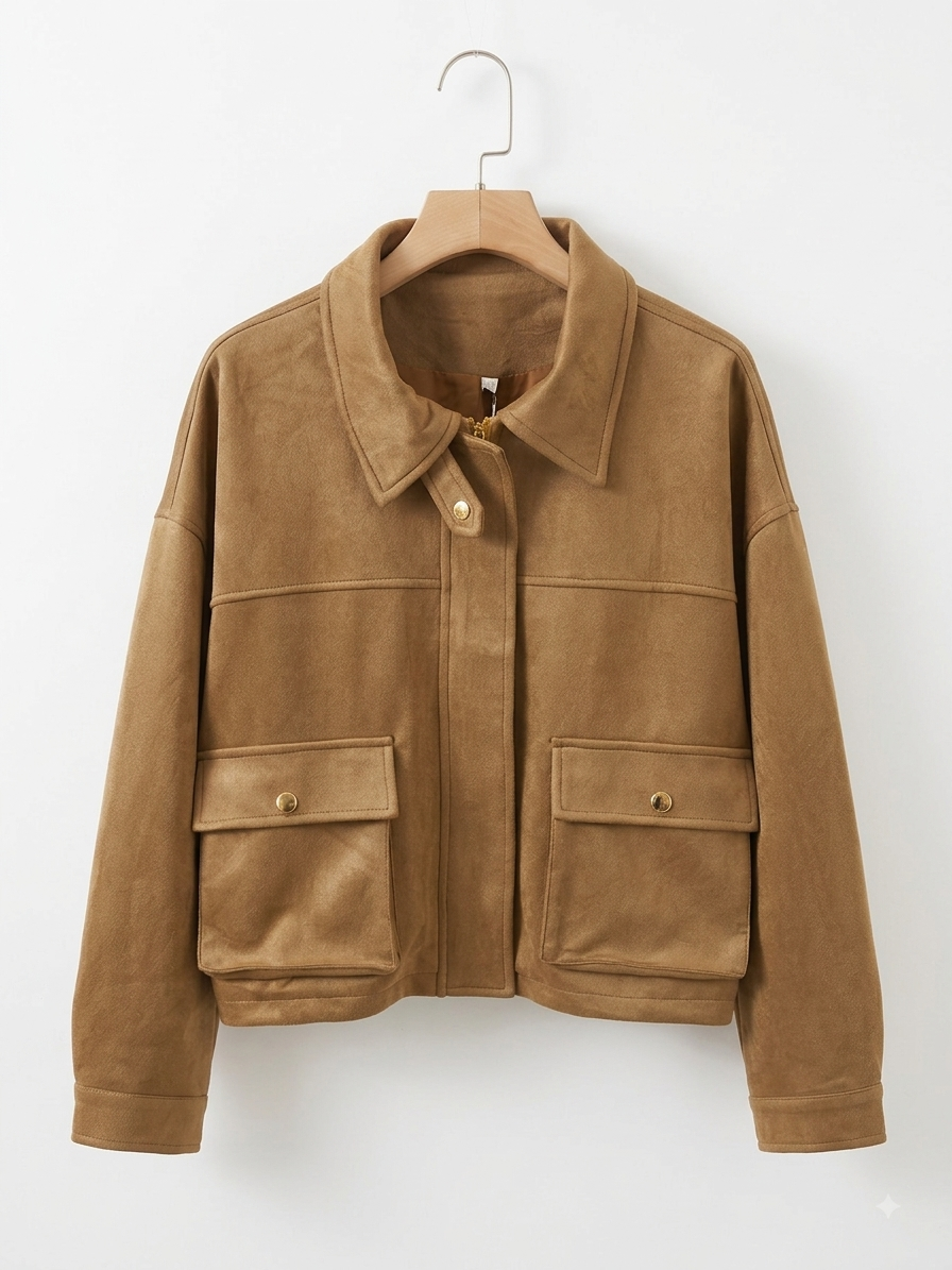 Kurze Jacke aus Kunstleder