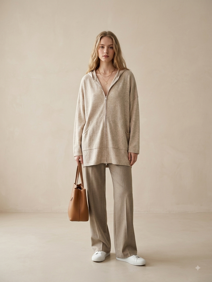 Oversize-Strickjacke mit Kapuze