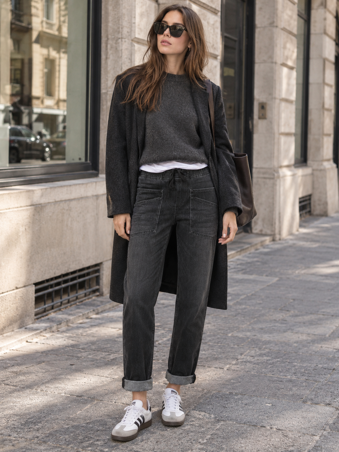 Gerade Jeans mit Kordelzug