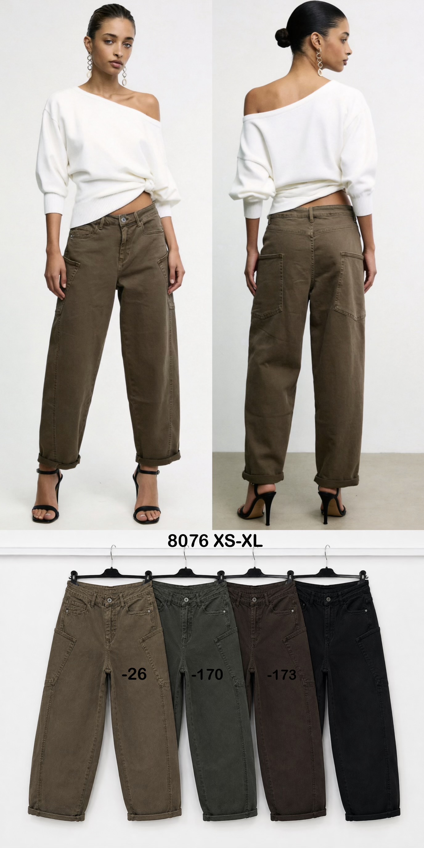 Gerade Cargo-Hose mit Taschen