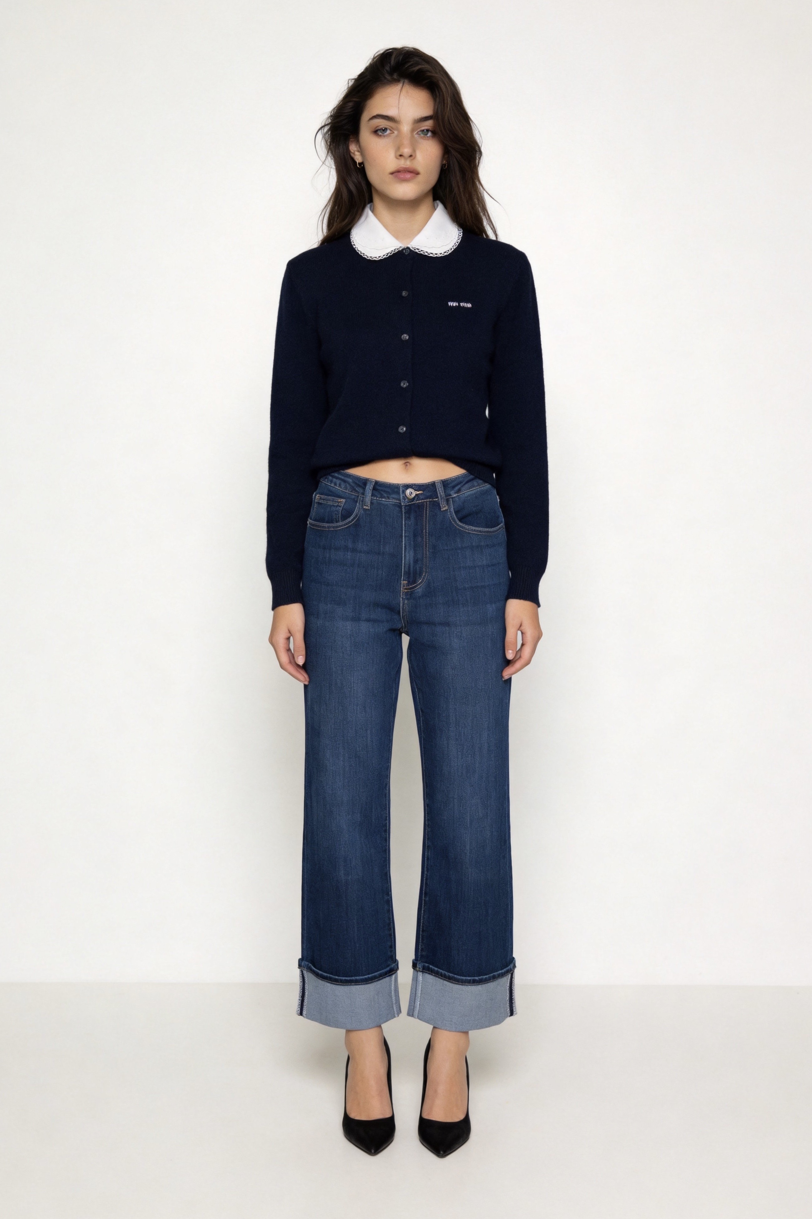 Jeans mit hohem Bund und geradem Schnitt